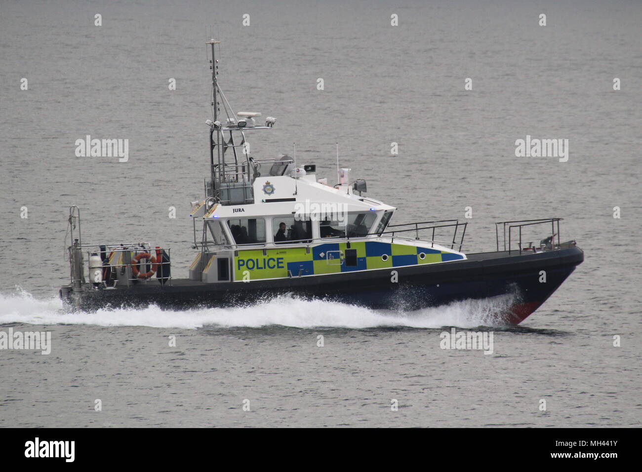 MDP Jura, une île-classe lancer exploité par le ministère de la défense, de la police sur la tâche à l'arrivée d'étapes de l'exercice Joint Warrior 18-1 Banque D'Images