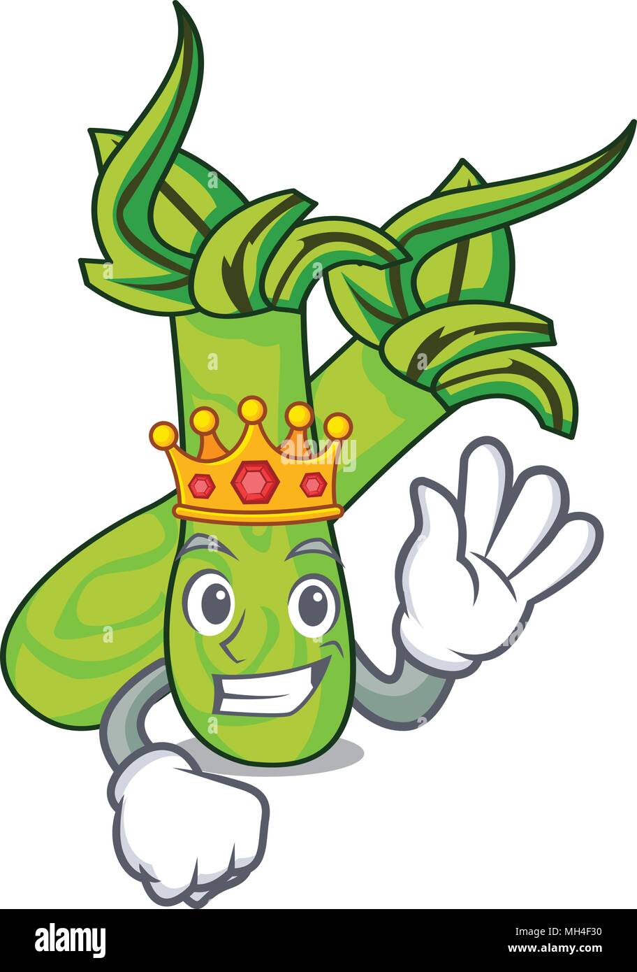 Wasabi King mascot cartoon style Illustration de Vecteur