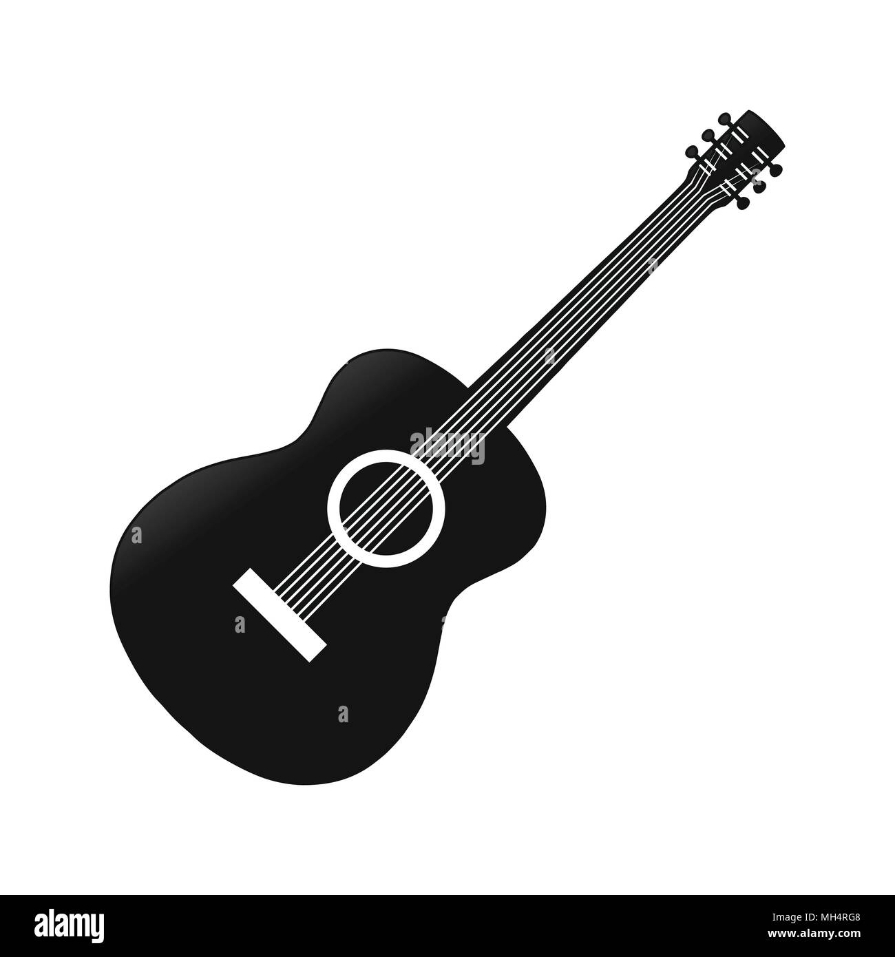 Guitare acoustique simple symbole vecteur Silhouette Design Logo Graphique Illustration de Vecteur