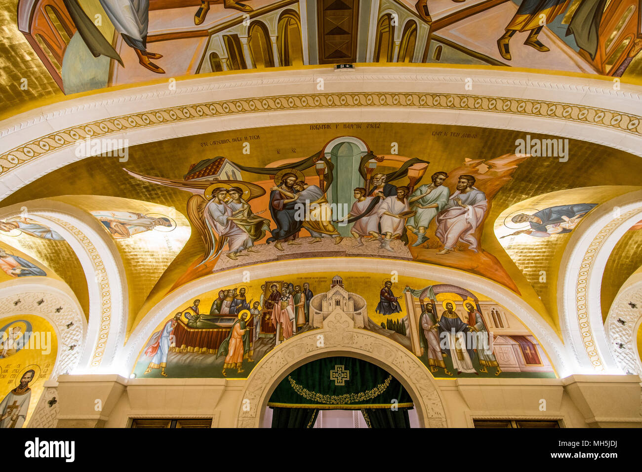 Belgrade, Serbie - Février 23, 2018 Métro : crypte de l'église orthodoxe Saint Sava à Belgrade, Serbie Banque D'Images