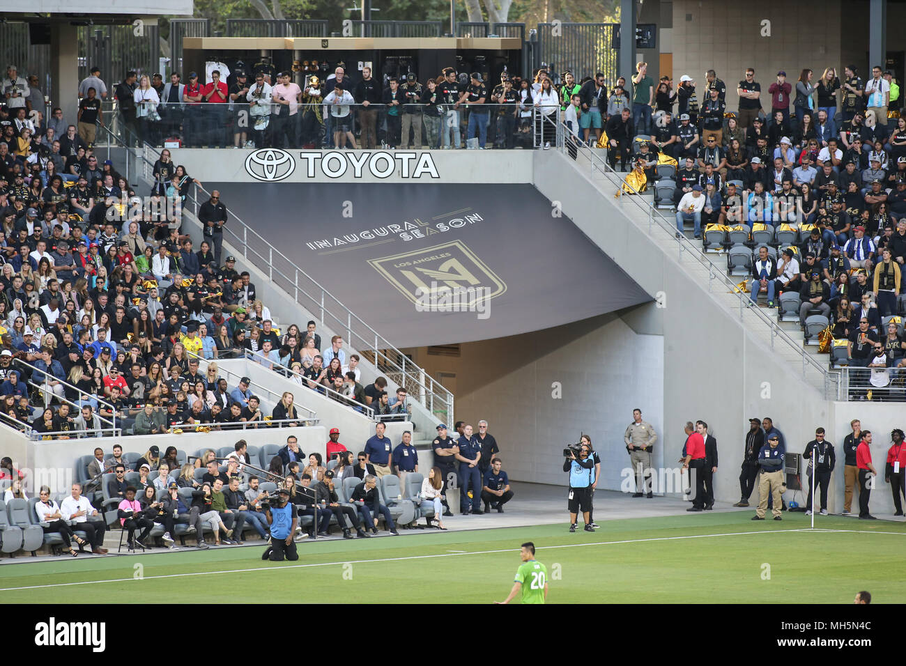 Los Angeles, CA, USA. Apr 29, 2018. MLS 2018 : Los Angeles Football Club vs Seattle Sounders FC AU BANC DE LA CALIFORNIE pour le stade à Los Angeles, CA le 29 avril 2018. Jevone Moore : csm Crédit/Alamy Live News Banque D'Images