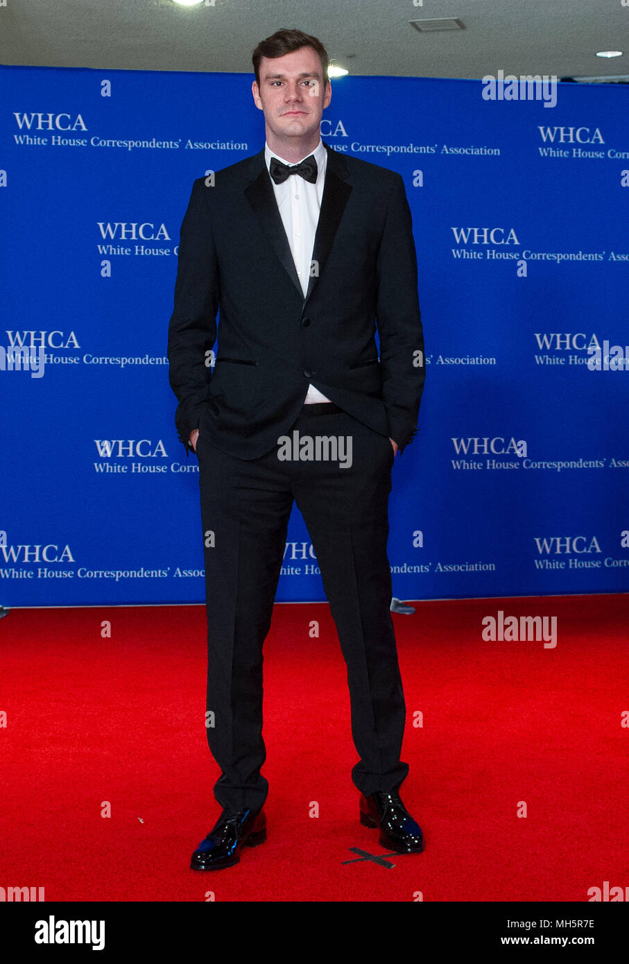 Cooper Hefner, directeur général de la création d'entreprises de Playboy, arrive pour la Maison Blanche 2018 Dîner annuel de l'Association des correspondants à l'hôtel Hilton de Washington le Samedi, Avril 28, 2018. Cooer est le fils de feu le fondateur de Playboy Hugh Hefner. Credit : Ron Sachs/CNP (restriction : NO New York ou le New Jersey Journaux ou journaux dans un rayon de 75 km de la ville de New York) - AUCUN FIL SERVICE - Photo : Ron Sachs/consolidé/dpa Banque D'Images
