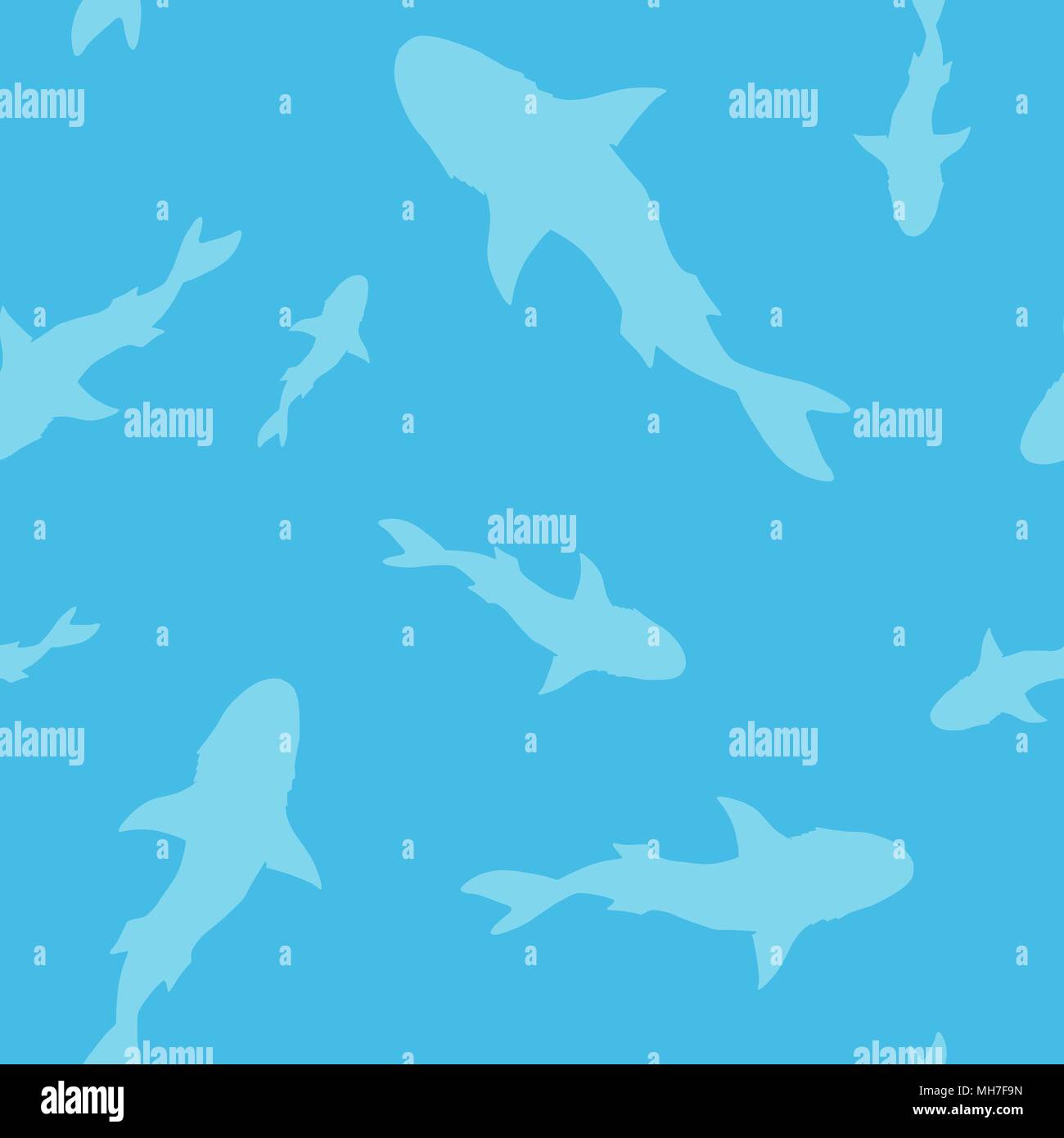 Profil de shark transparente vecteur silhouette poisson sur fond bleu Illustration de Vecteur
