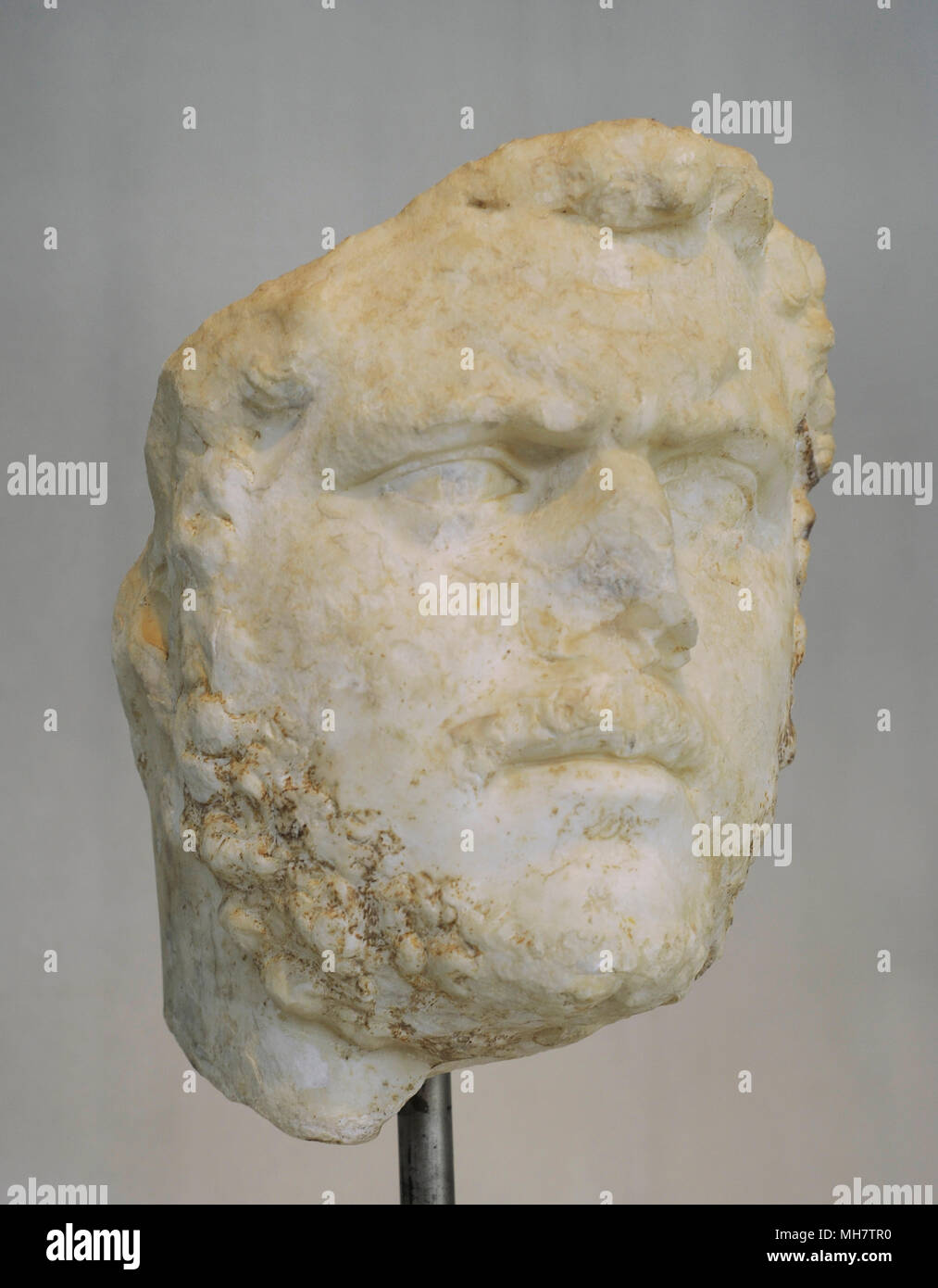 Portrait de l'empereur Caracalla (188-217). Dynastie DYNASTIE. Ca. 215 AD. Musée de l'Acropole. Athènes. La Grèce. Banque D'Images