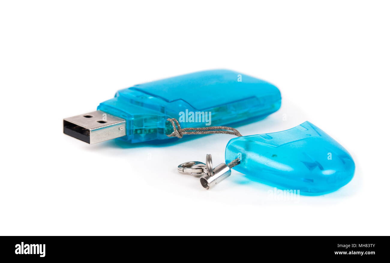 Adaptateur de carte SD isolated on white Banque D'Images