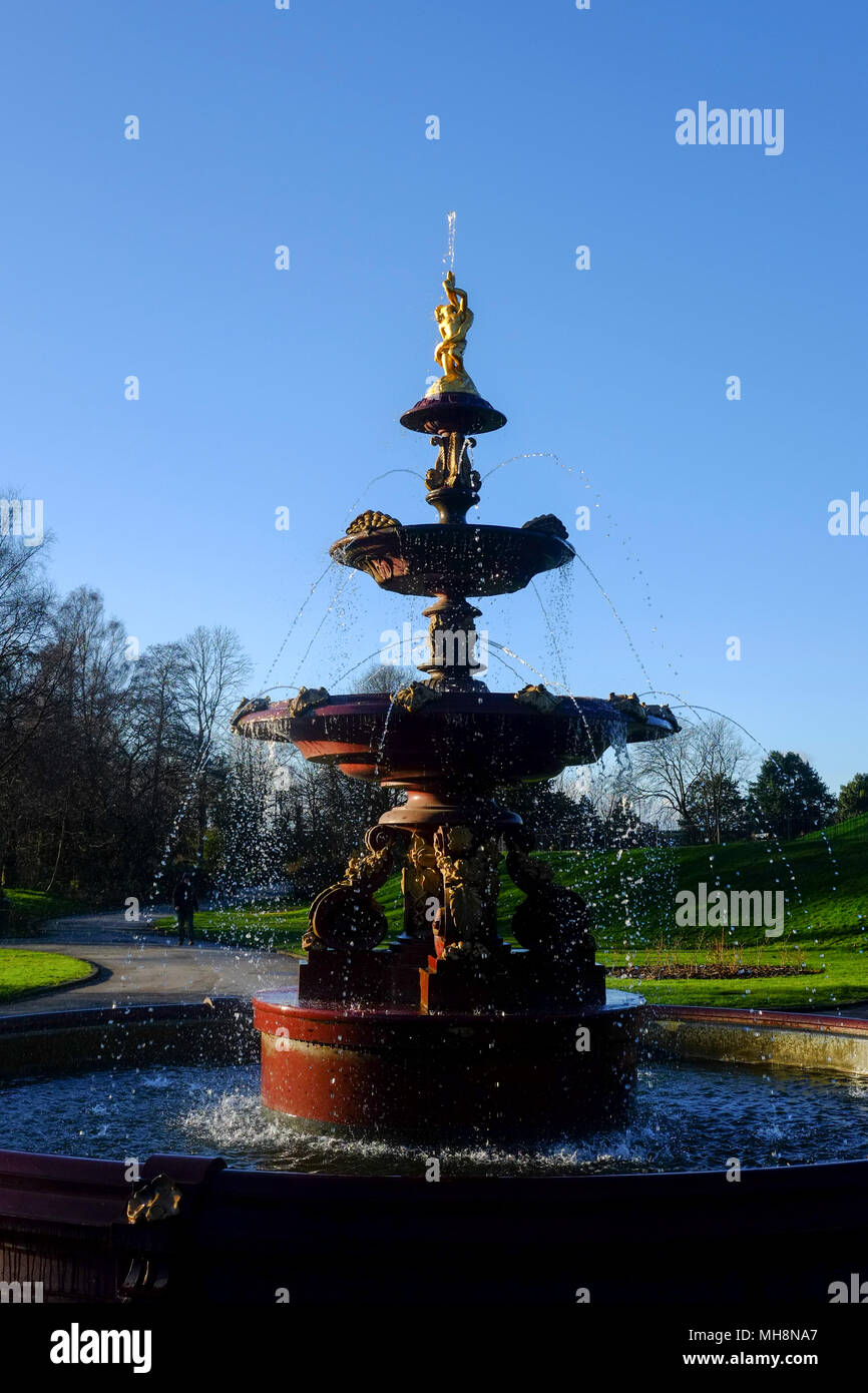 Fontaine, Mesnes Park, Wigan Banque D'Images