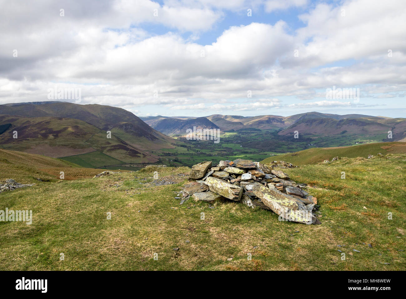 La vue au Sud Ouest Sur Lorton Vale du haut de Greystones, Lake District, Cumbria, Royaume-Uni. Banque D'Images