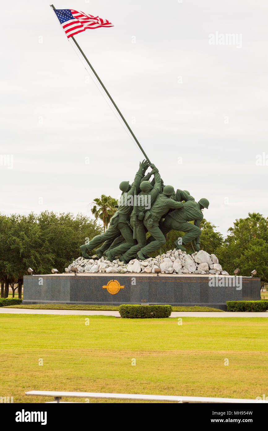 Le monument d'Iwo Jima à Harlingen, Texas Banque D'Images