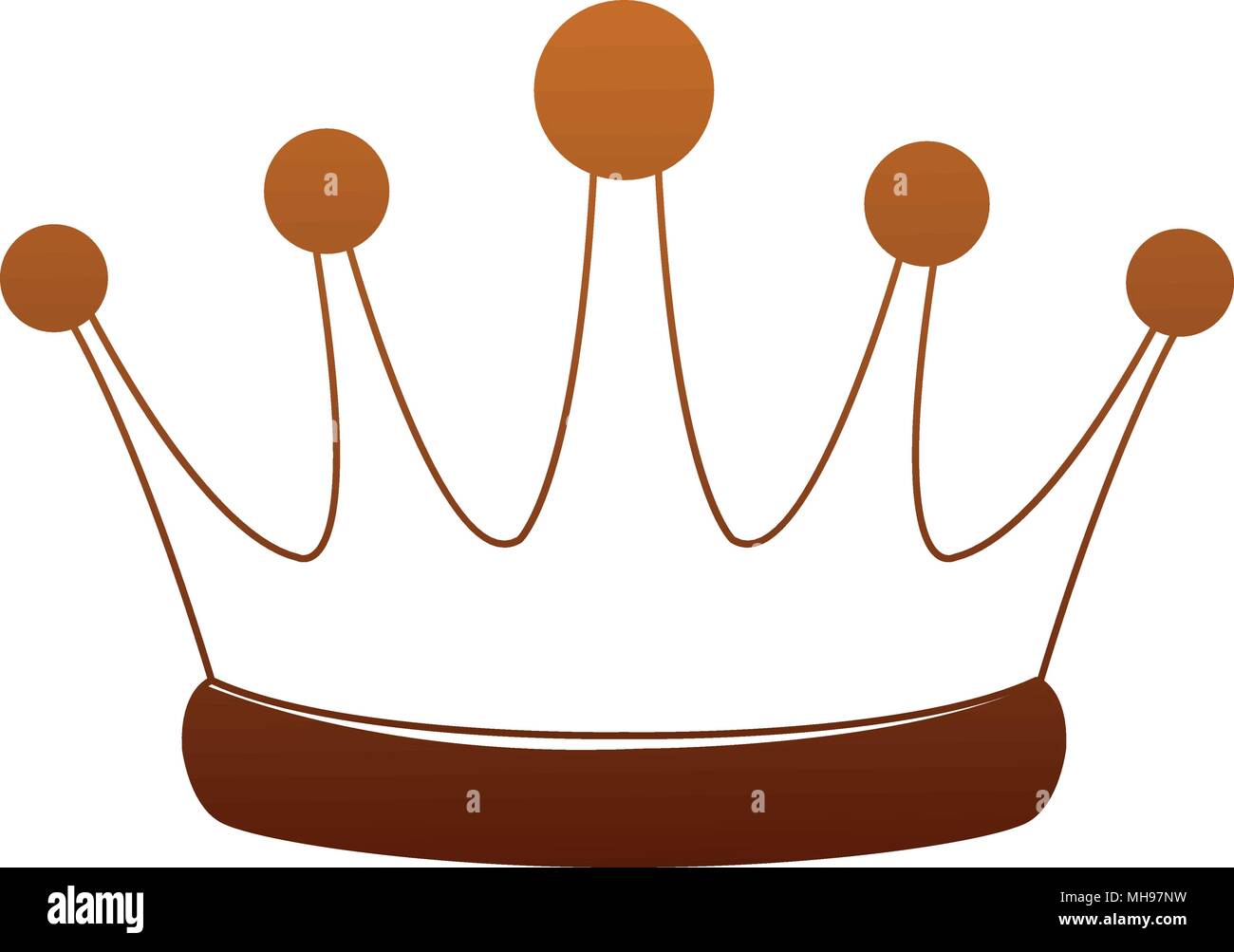 Symbole de la couronne du roi sur la ligne orange Illustration de Vecteur