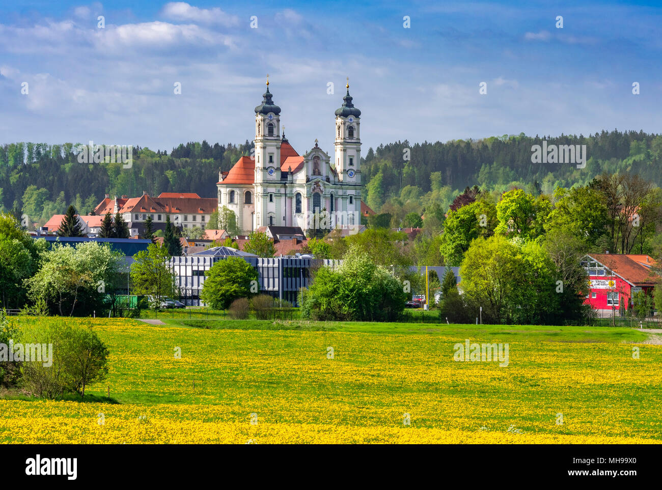 L'abbaye bénédictine d'Ottobeuren et basilique, Unterallgaeu, district, région de l'Allgaeu Bayerisch souabe, Bavière, Allemagne, Europe Banque D'Images