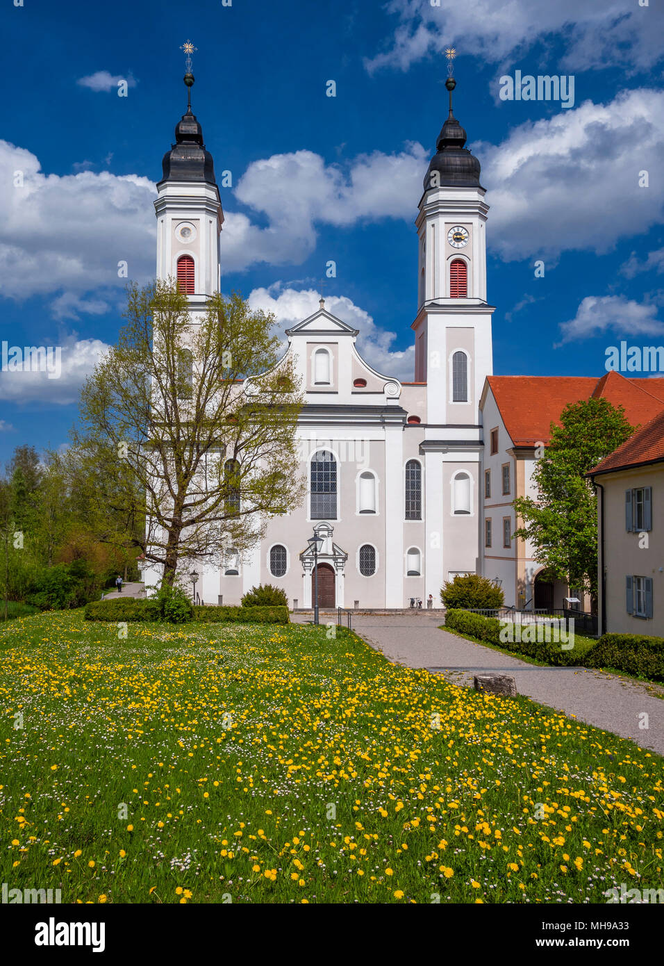 Monastère d'Irsee, Allgaeu, Bavaria, Germany, Europe Banque D'Images