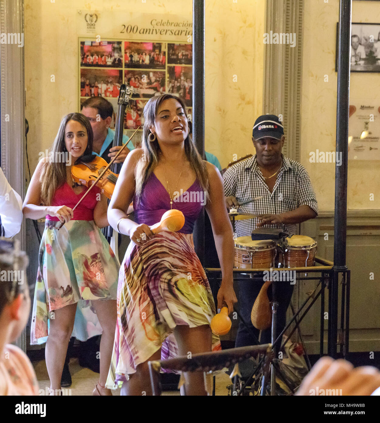 Les musiciens d'El Floridita à La Havane, à Cuba. Banque D'Images