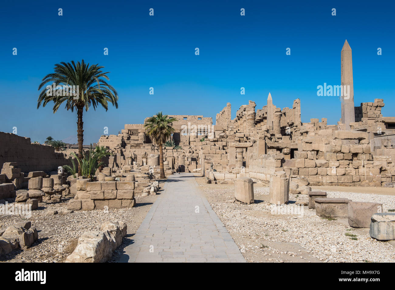 Complexe du temple de Karnak, Louxor, Egypte (Thèbes antique et sa nécropole), un vaste ensemble de temples cariées, chapelles, pylônes, et autres bâtiments. L'UNESCO Banque D'Images