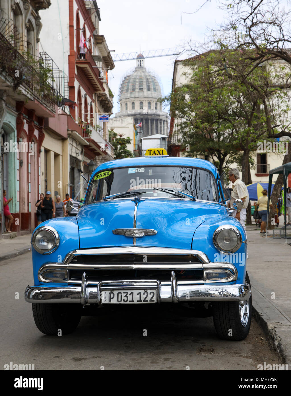 Voitures classiques à La Havane, Cuba. Banque D'Images