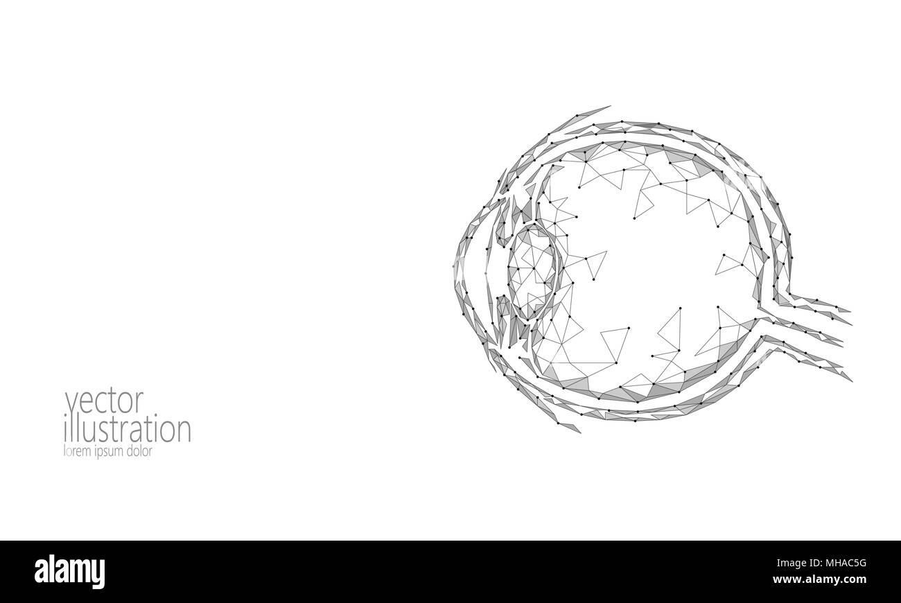 Les droits de l'œil 3D render poly faible. Gris blanc polygonale avenir technologie médicale médecine Sciences de l'affiche. Ophtalmologie vision oeil Santé Journée mondiale vector illustration Illustration de Vecteur