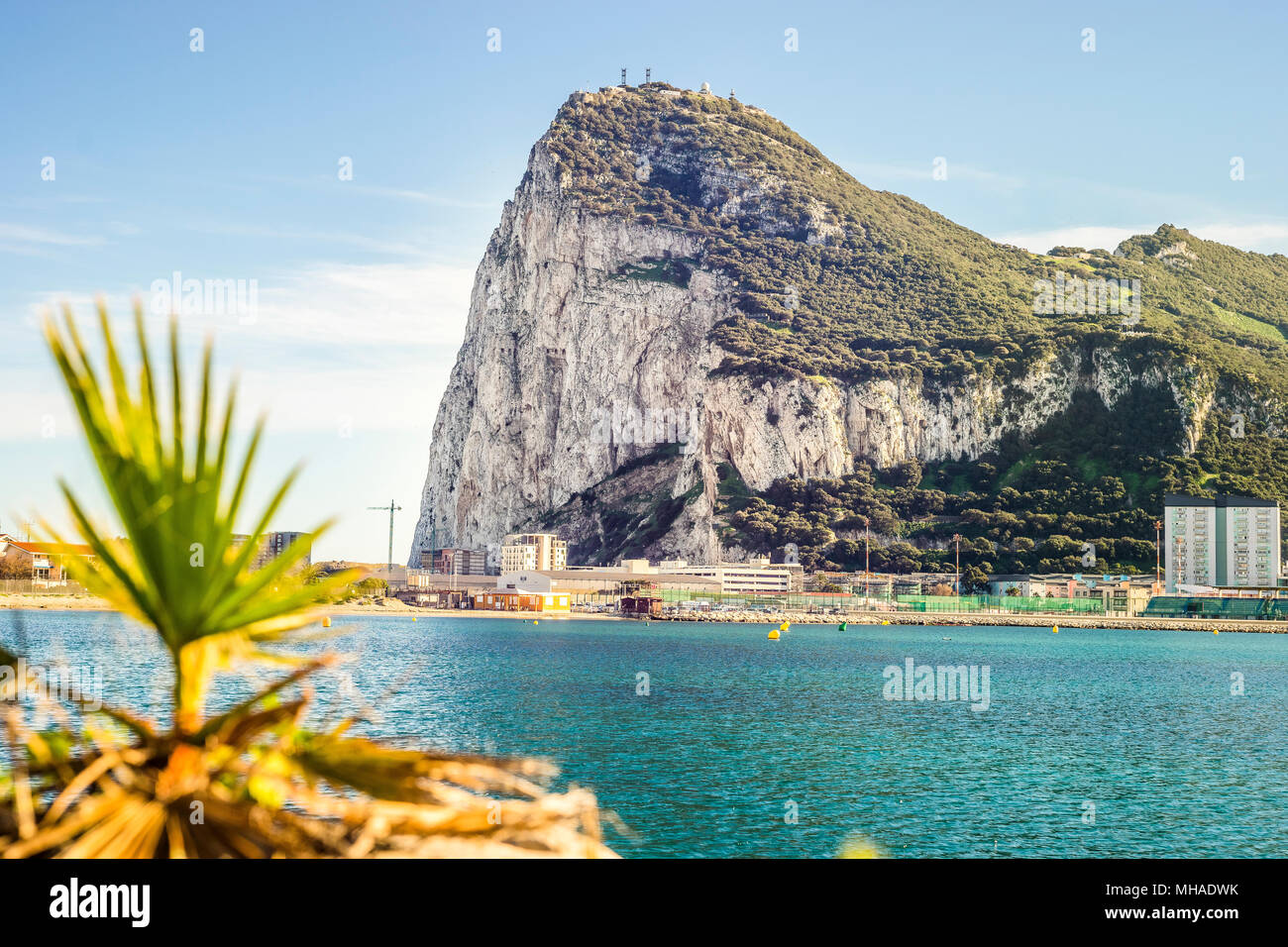 Le rocher de Gibraltar vu d'Espagne, territoire britannique d'outre-mer, France Banque D'Images