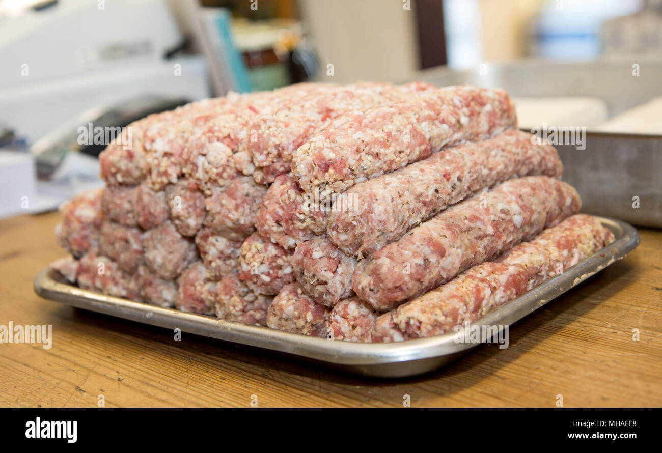 Remplissage saucisse Banque D'Images