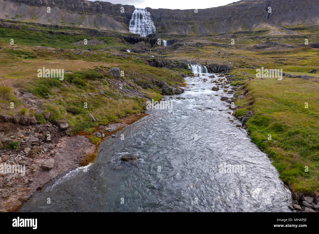 Dynjandi série de chutes d'eau dans l'Westfjords, Islande Banque D'Images
