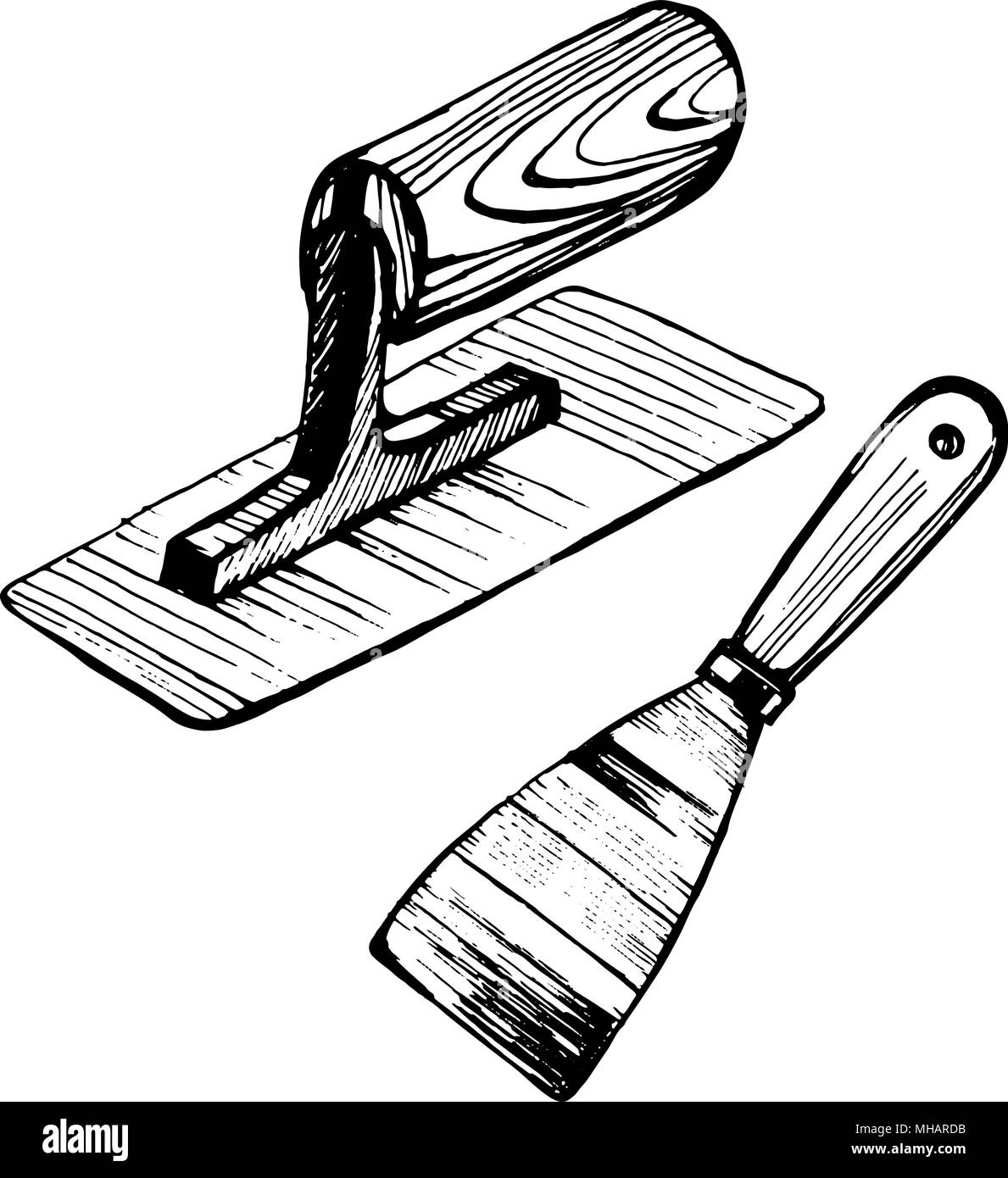 Pour truelle plâtre Vénitien Illustration de Vecteur