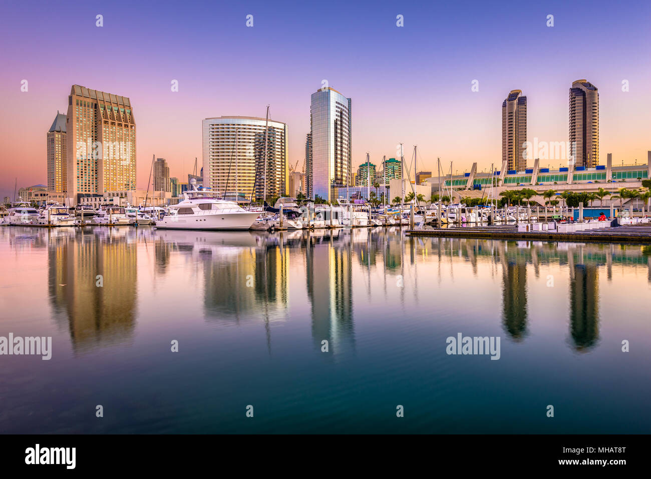 San Diego, Californie, USA Centre-ville cityscape at night. Banque D'Images