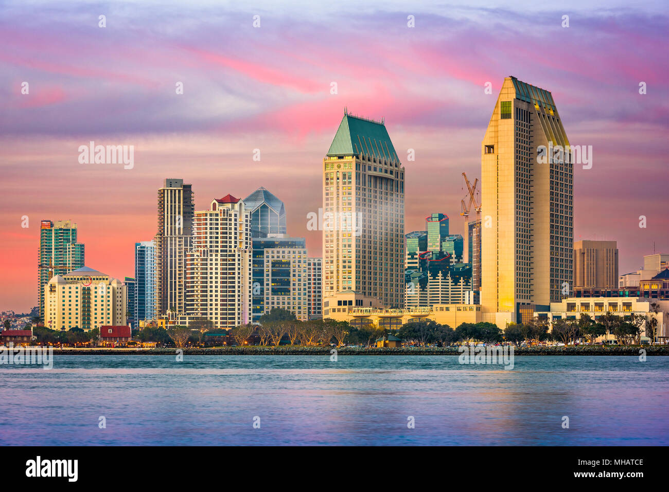 San Diego, Californie, USA Centre-ville cityscape at night. Banque D'Images