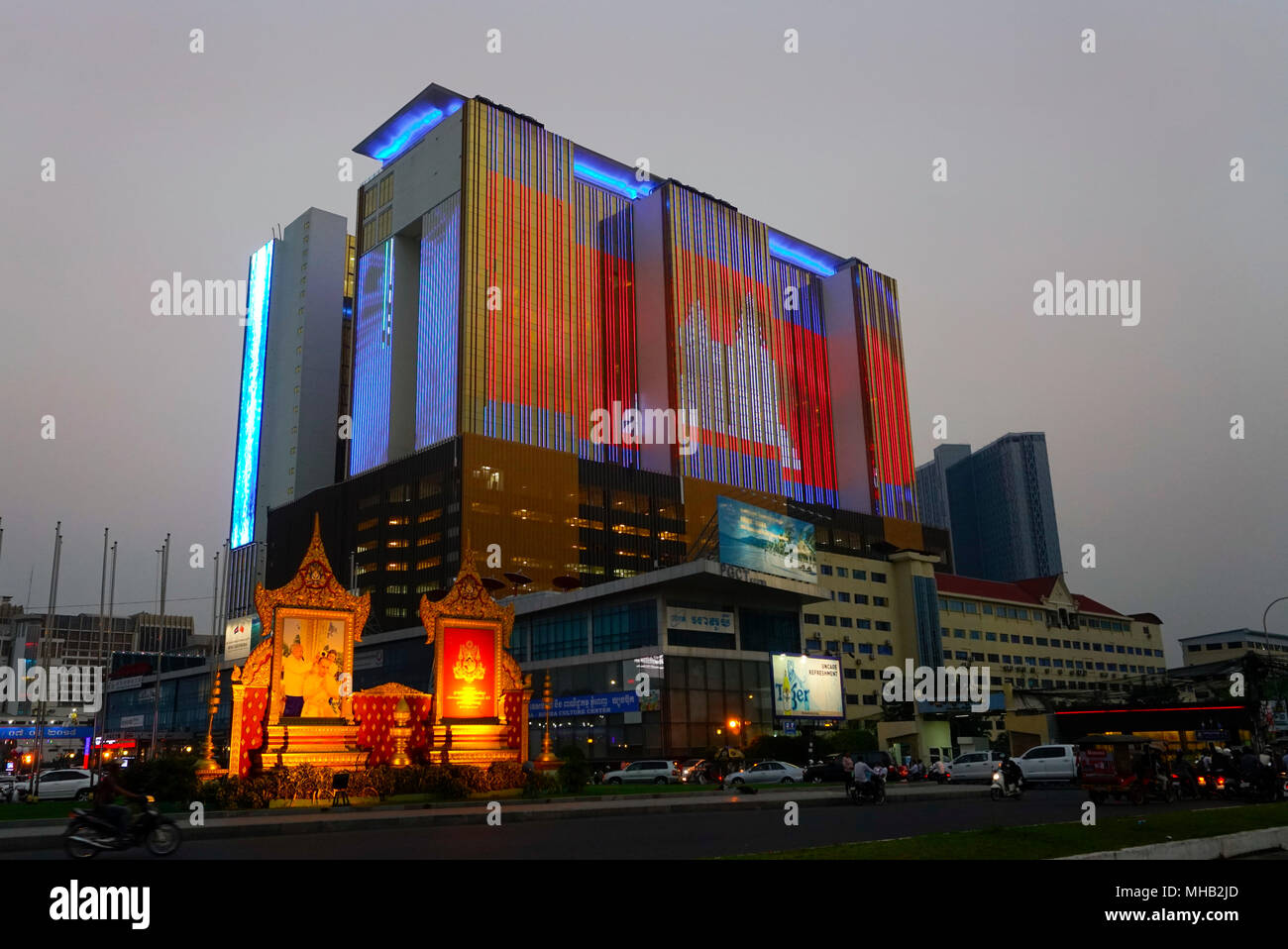 Le Naga 2 Hotel et Casino, Phnom Penh, Cambodge ; Banque D'Images