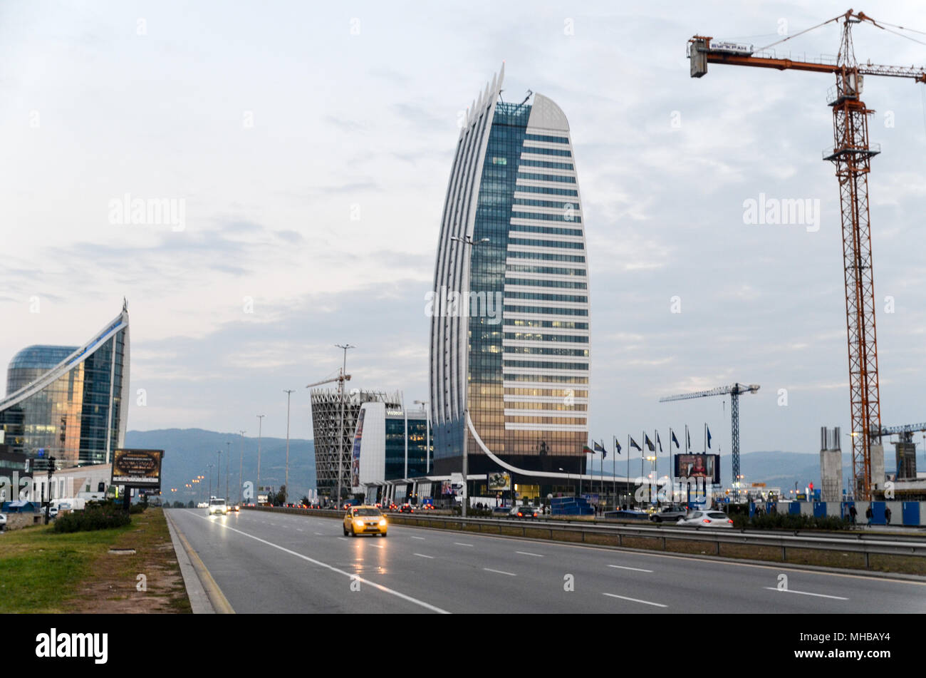 Construction de nouveaux bâtiments à Tsarigradsko Shose, Sofia, Bulgarie Banque D'Images