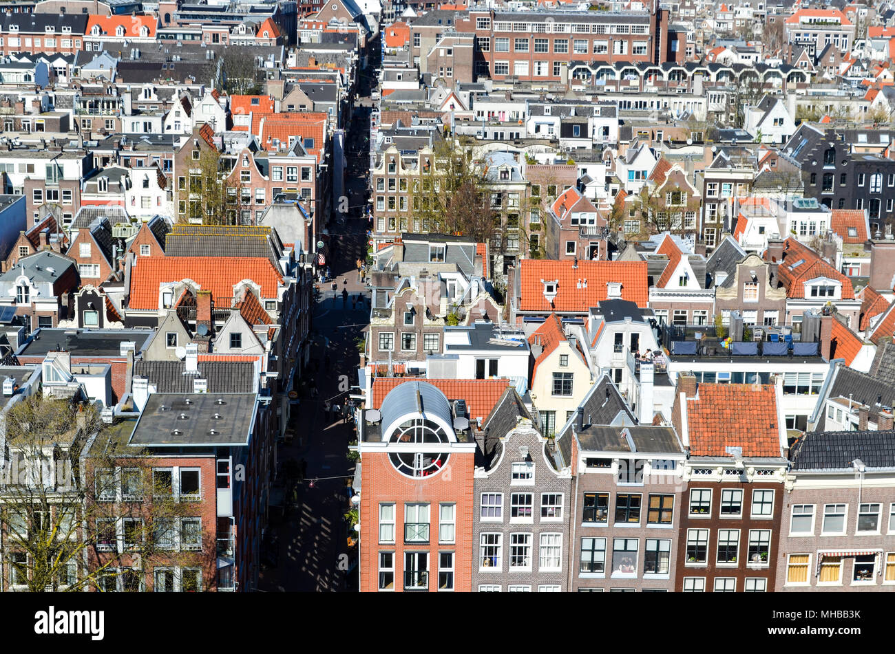 Vue aérienne d'Amsterdam (quartier du Jordaan), Amsterdam, Pays-Bas Banque D'Images Vue aérienne d'Amsterdam (quartier du Jordaan), Amsterdam, Pays-Bas Banque D'Images