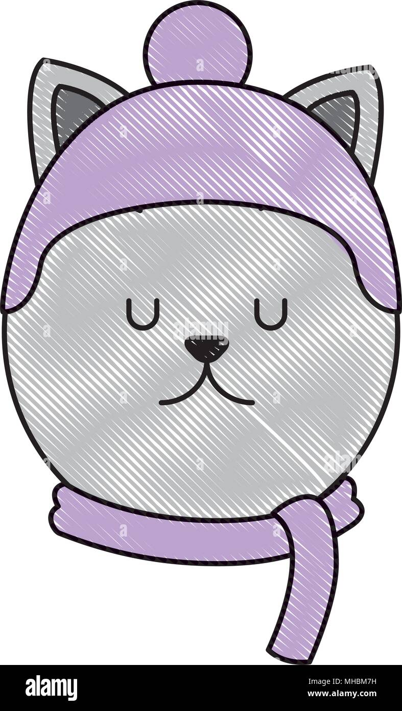 Chef Chat Mignon Avec Foulard Et Un Chapeau Personnage Kawaii Vector Illustration Design Image Vectorielle Stock Alamy