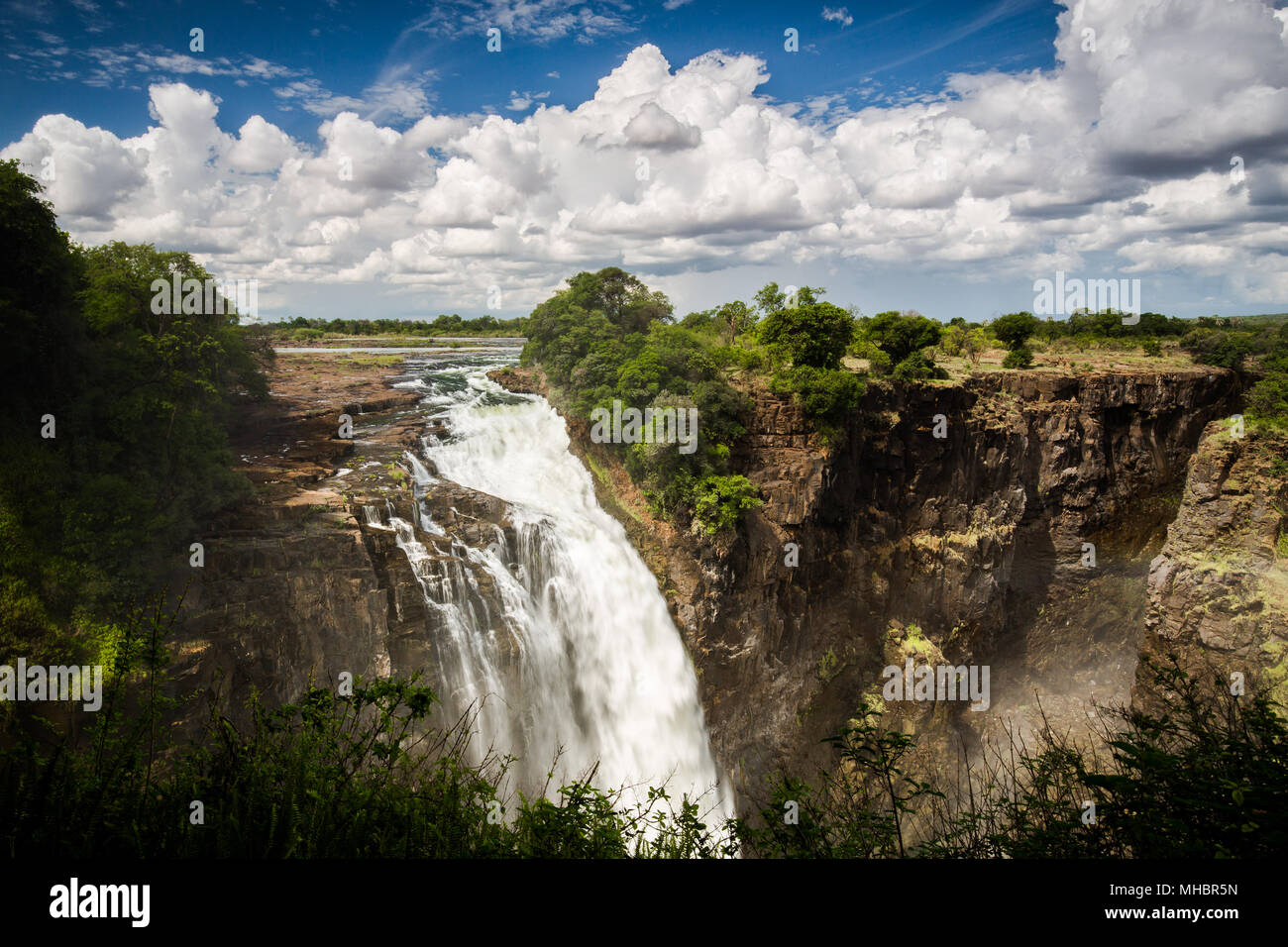Victoria Falls, Zimbabwe, Ciel Nuages Banque D'Images