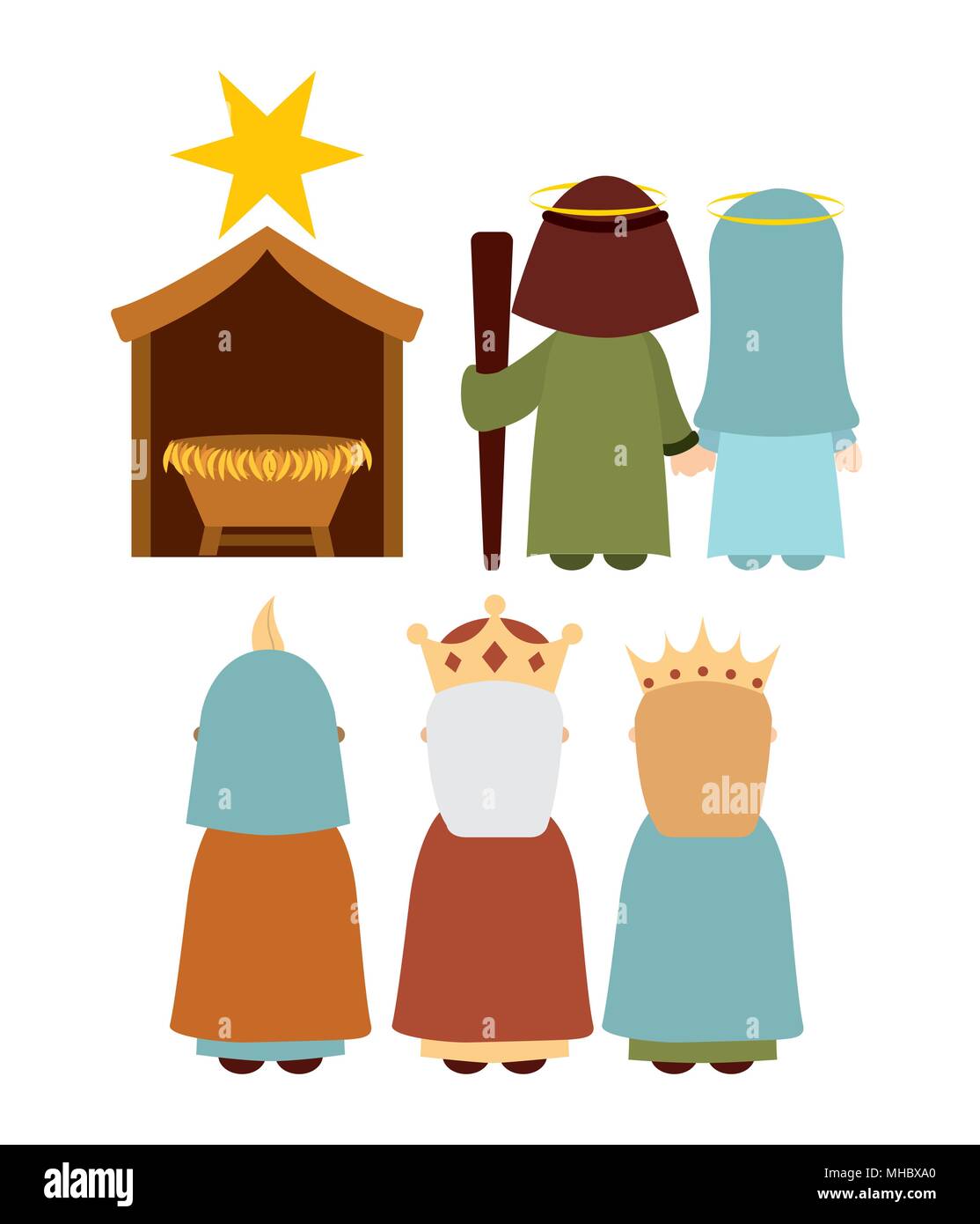 Crèche de Noël, la conception des personnages vector illustration graphique eps10 Illustration de Vecteur