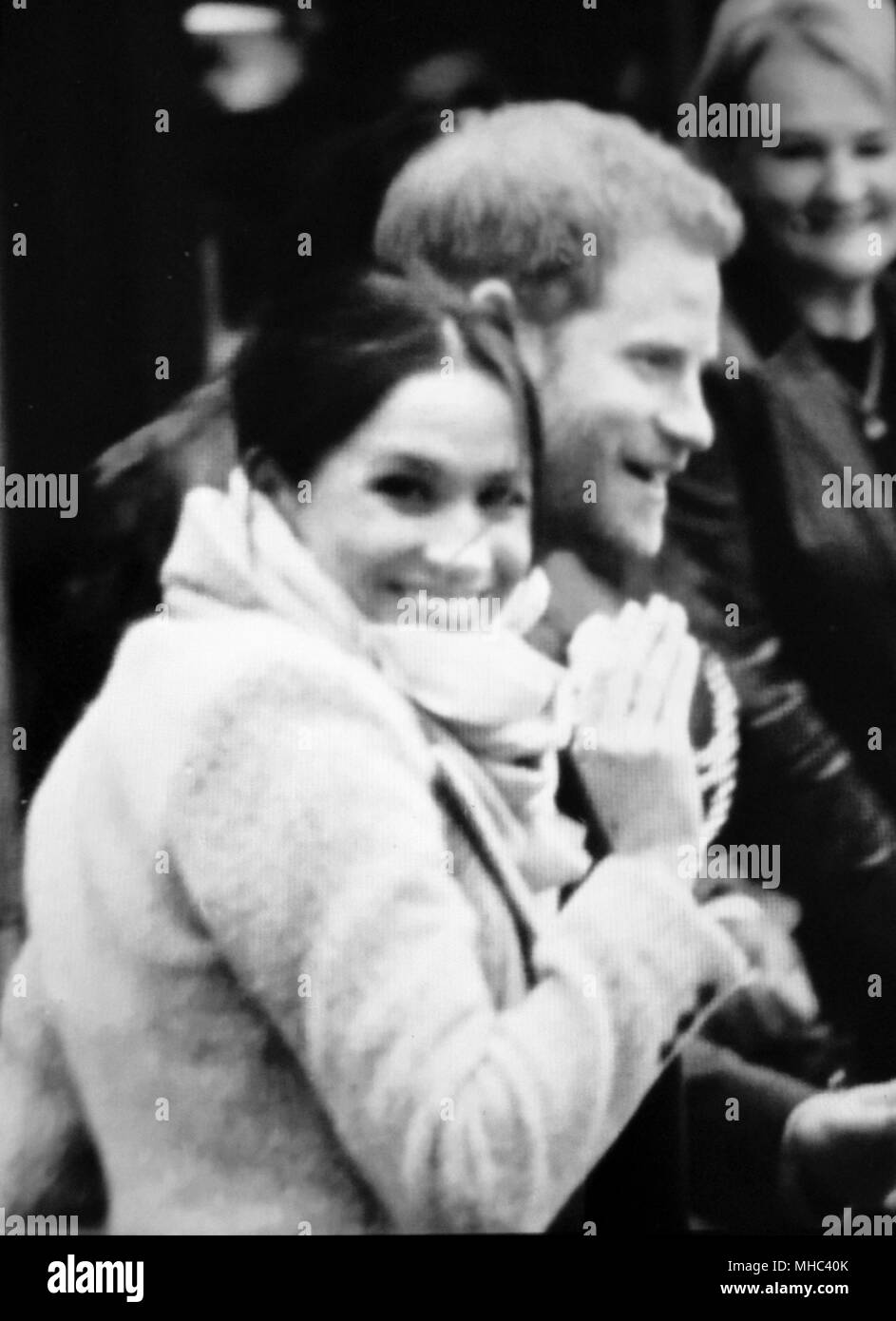 Meghan Markle et le prince Harry, Londres, Royaume-Uni. 9 janvier, 2018. Le prince Harry et Meghan Markle visiter Reprezent radio à Brixton POP Banque D'Images