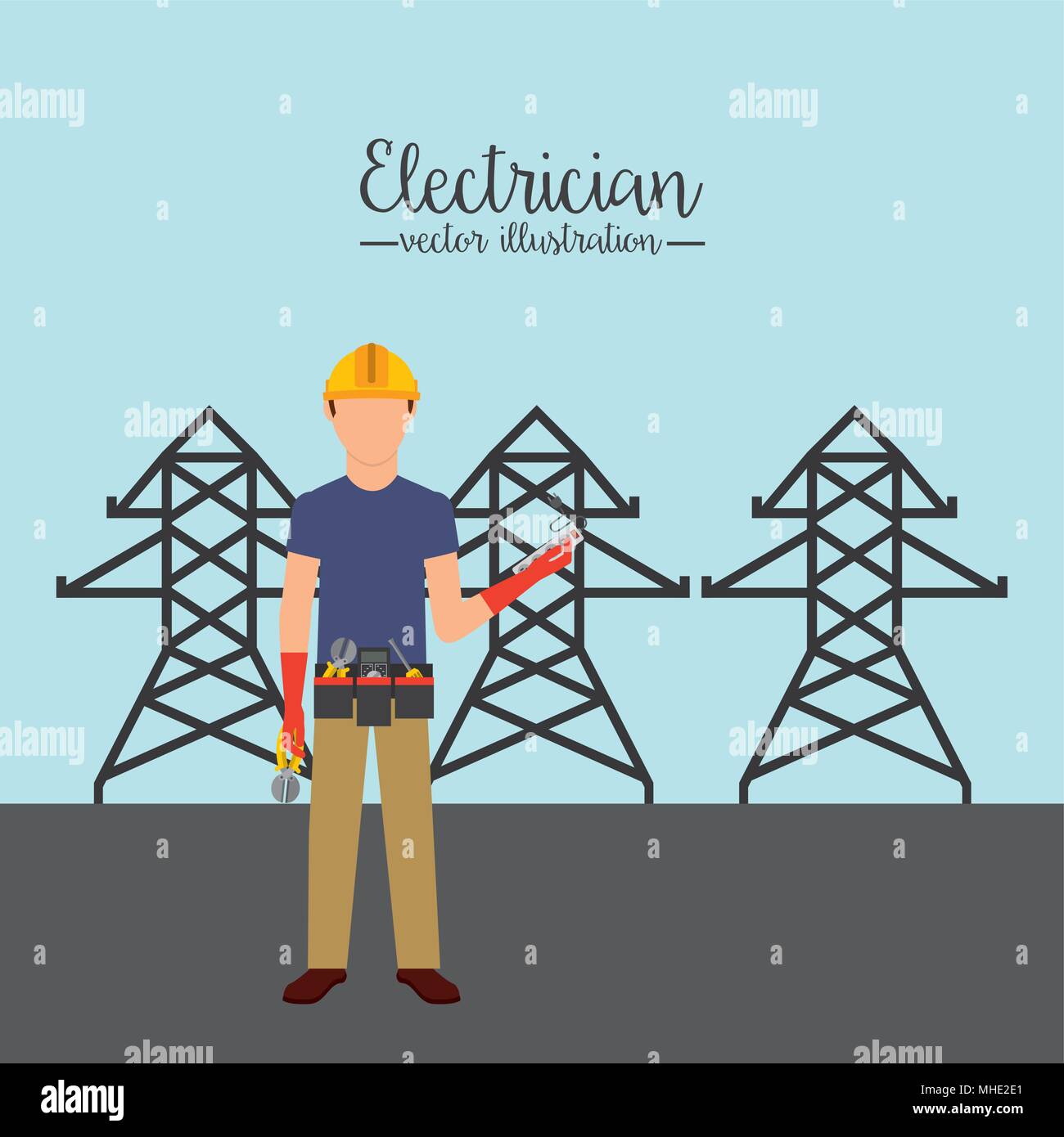 Concept d'électricien Illustration de Vecteur