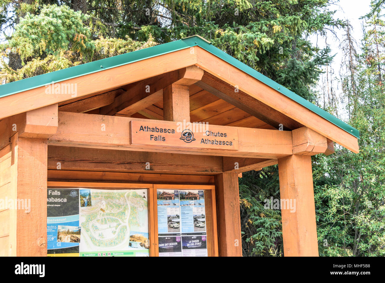 Signes et entrée bienvenue attractions dans le parc national du Canada Banque D'Images