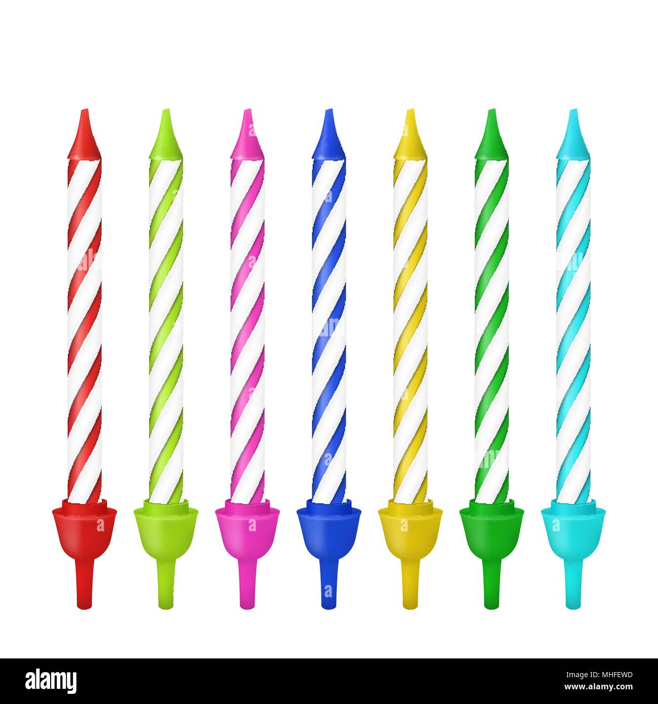 3d Realiste Vecteur D Anniversaire Colofful Differents Paraffine Cire Bougie Gateau Icon Set Libre Isole Sur Fond Blanc Modele De Conception Pour Les Graphiques Clipart Image Vectorielle Stock Alamy