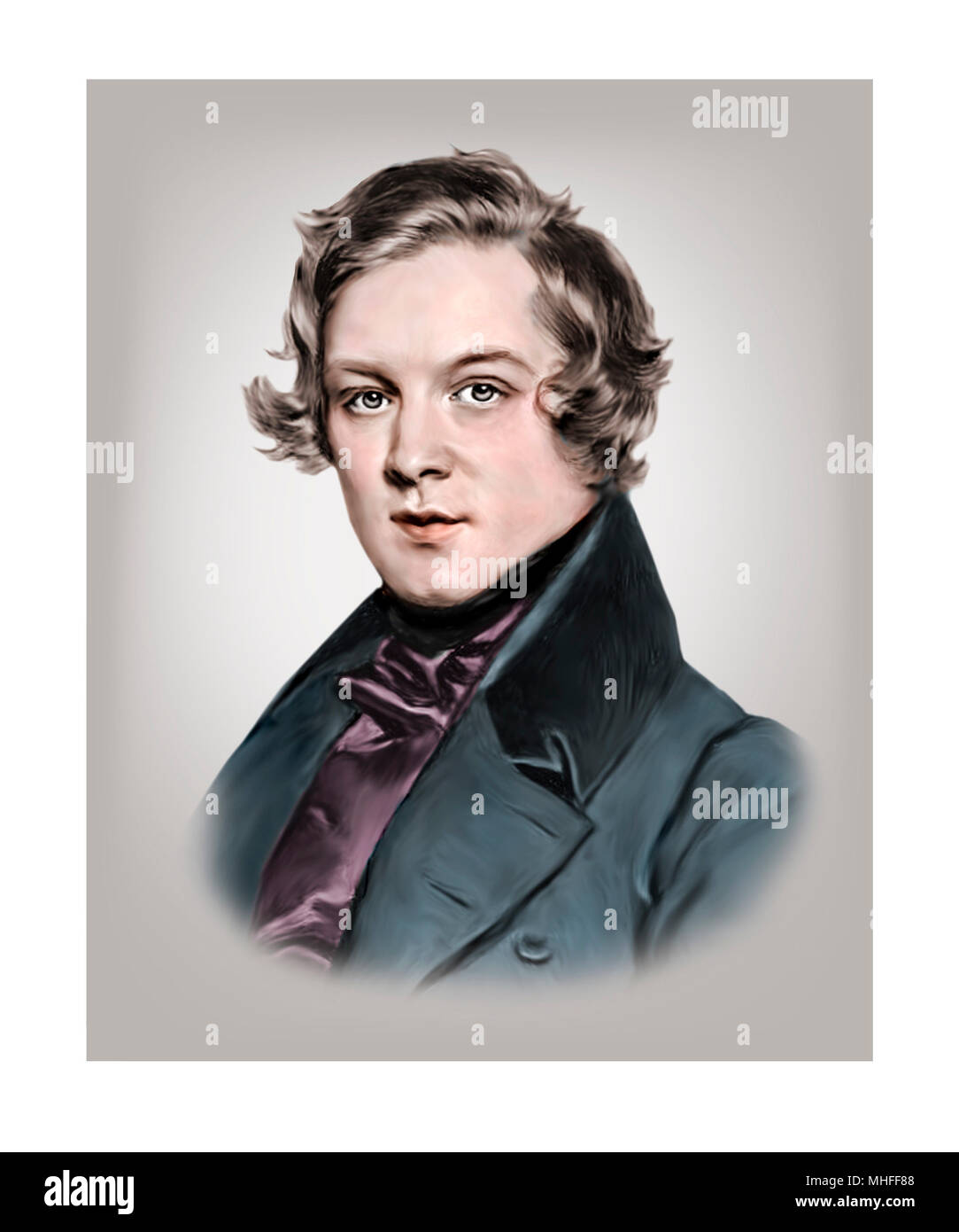 Robert Schumann 1810 - 1856 Compositeur allemand Banque D'Images
