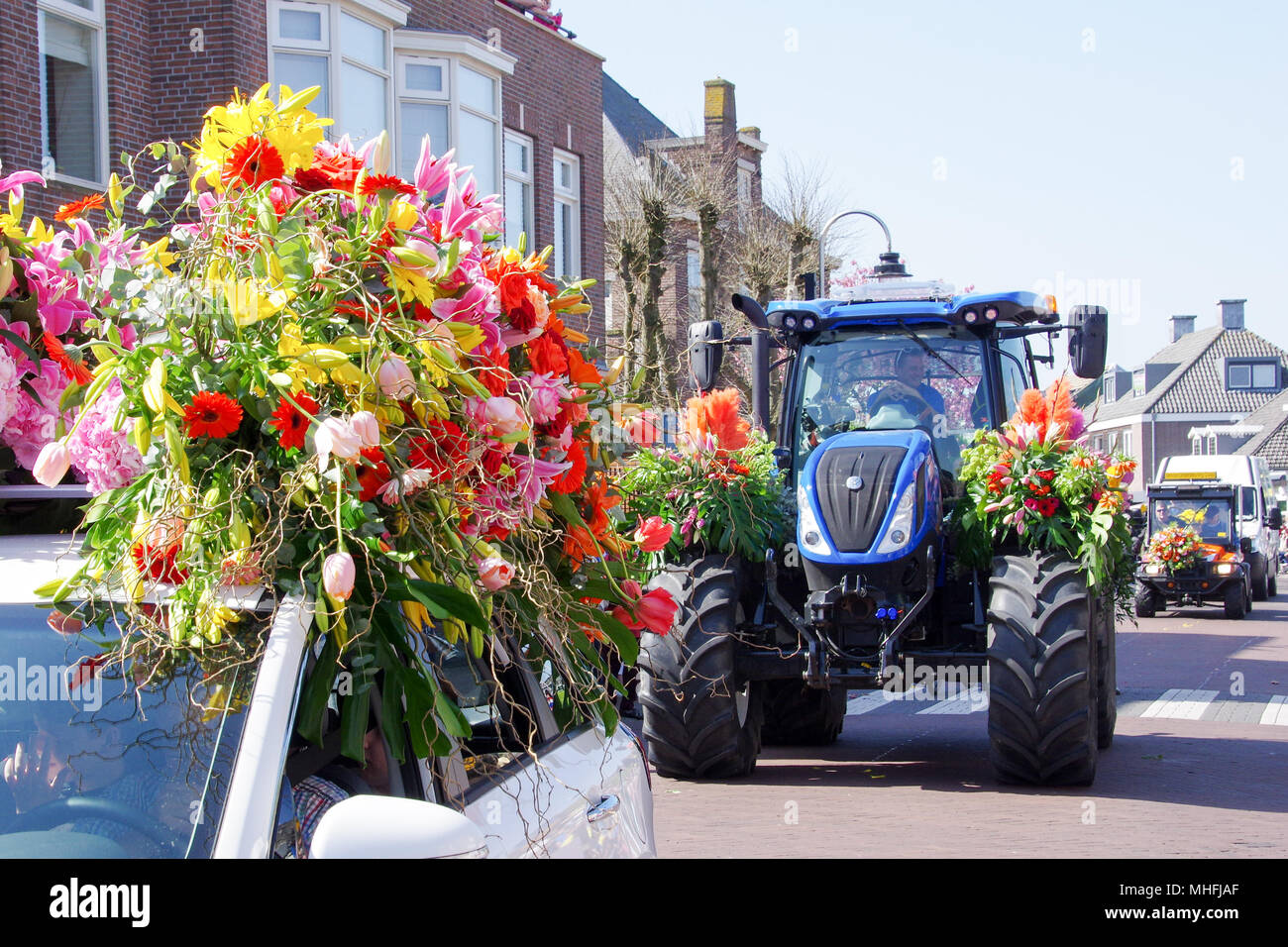 Une fleur flotter en passant par Voorhout, village de la