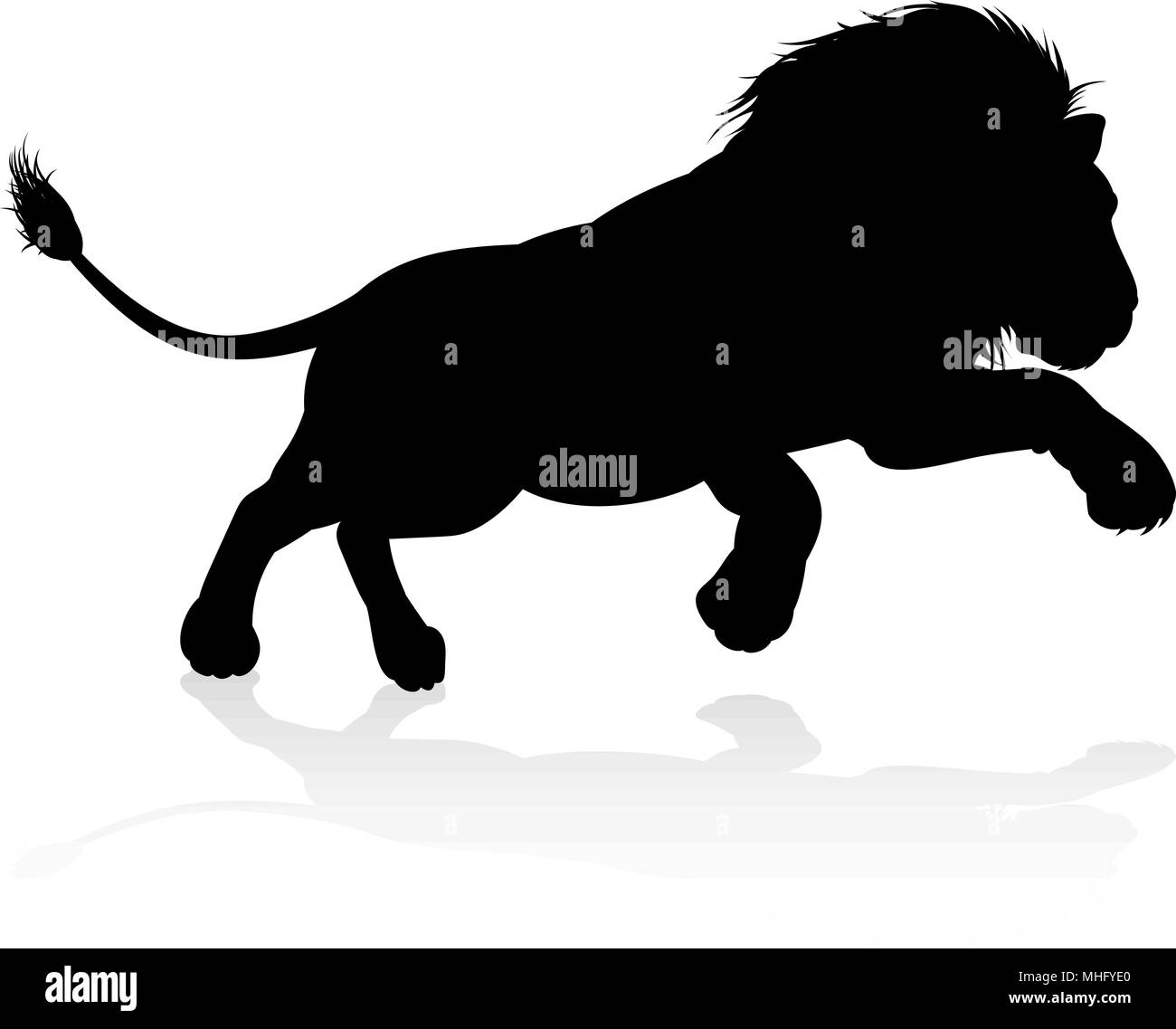 Lion Silhouette Illustration de Vecteur