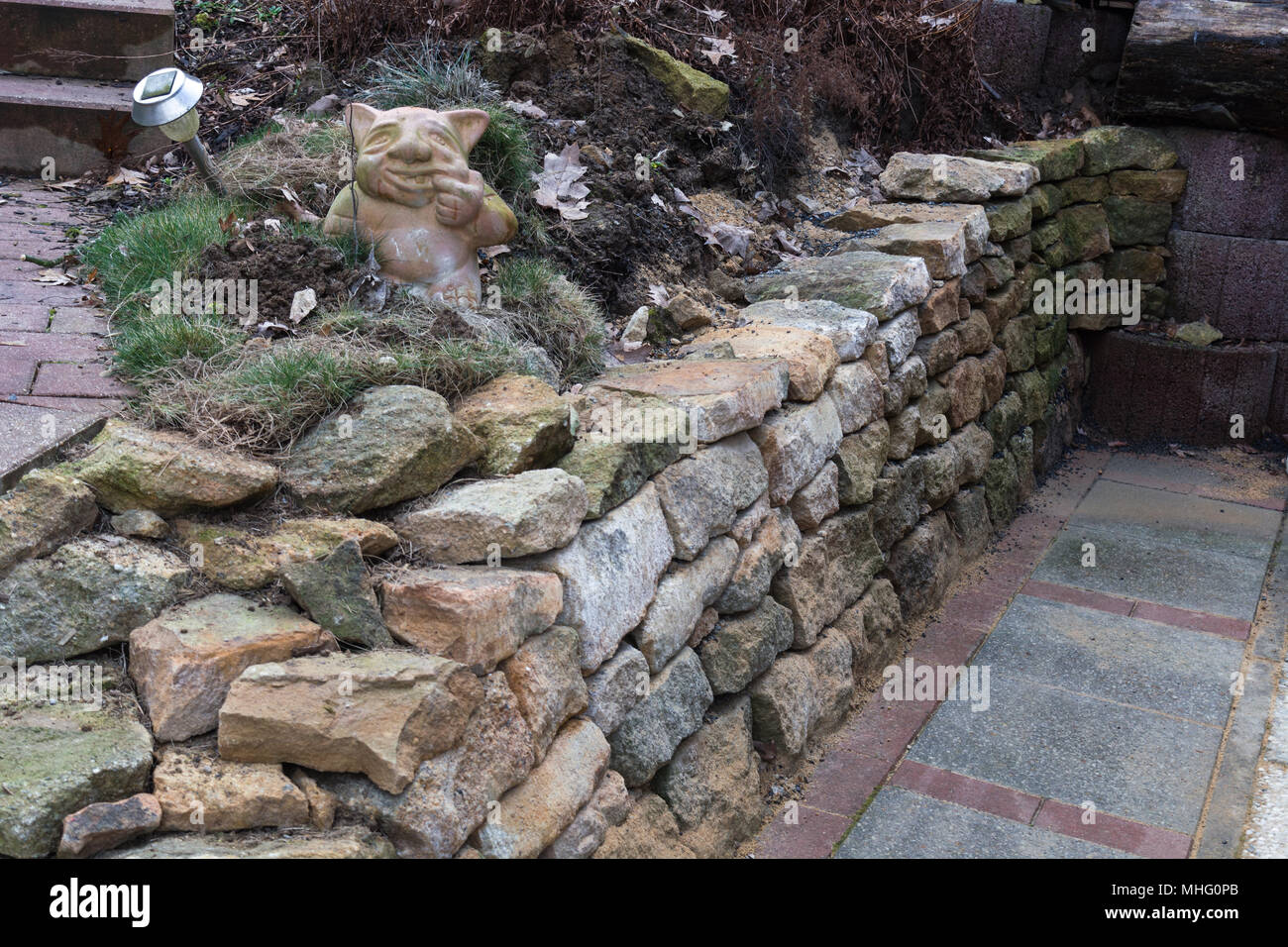 Mur de grès naturel surfaces fissurées, environ Banque D'Images