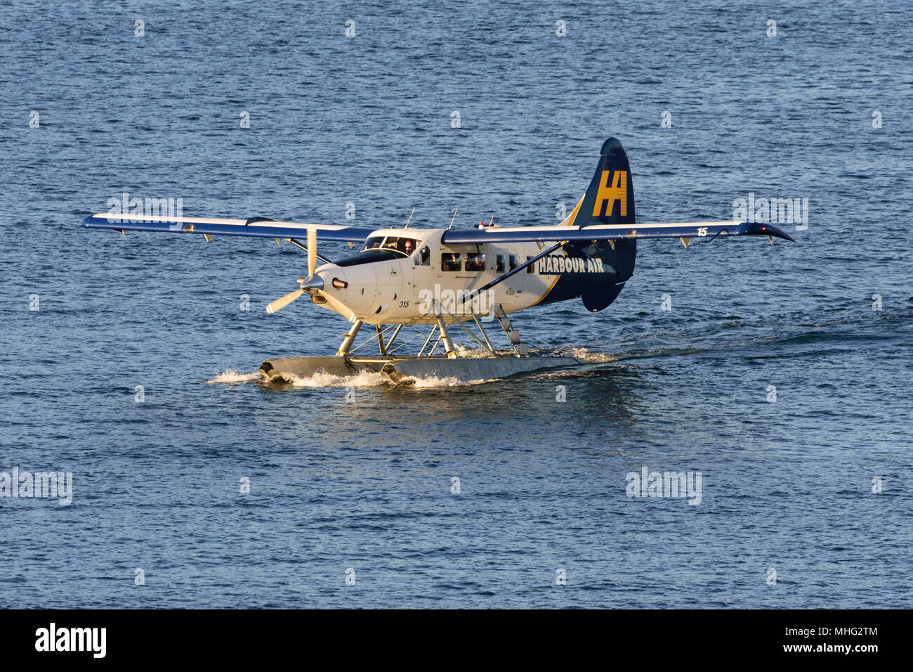 Seaplane à Vancouver bay. Harbour Air avion du passager. Banque D'Images