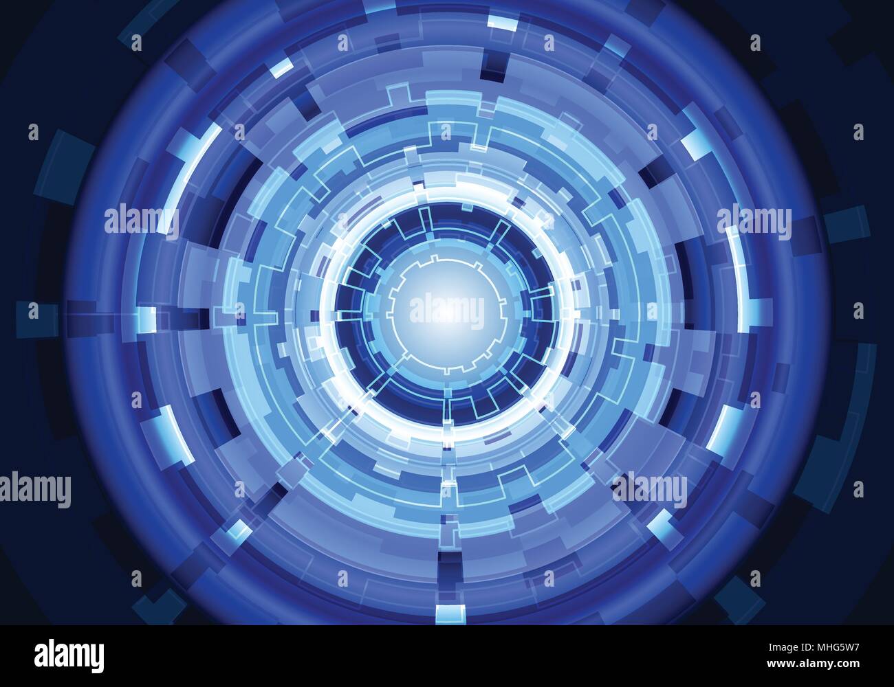Résumé de la technologie de Blue Circle power energy light design modern futuristic background vector illustration. Illustration de Vecteur