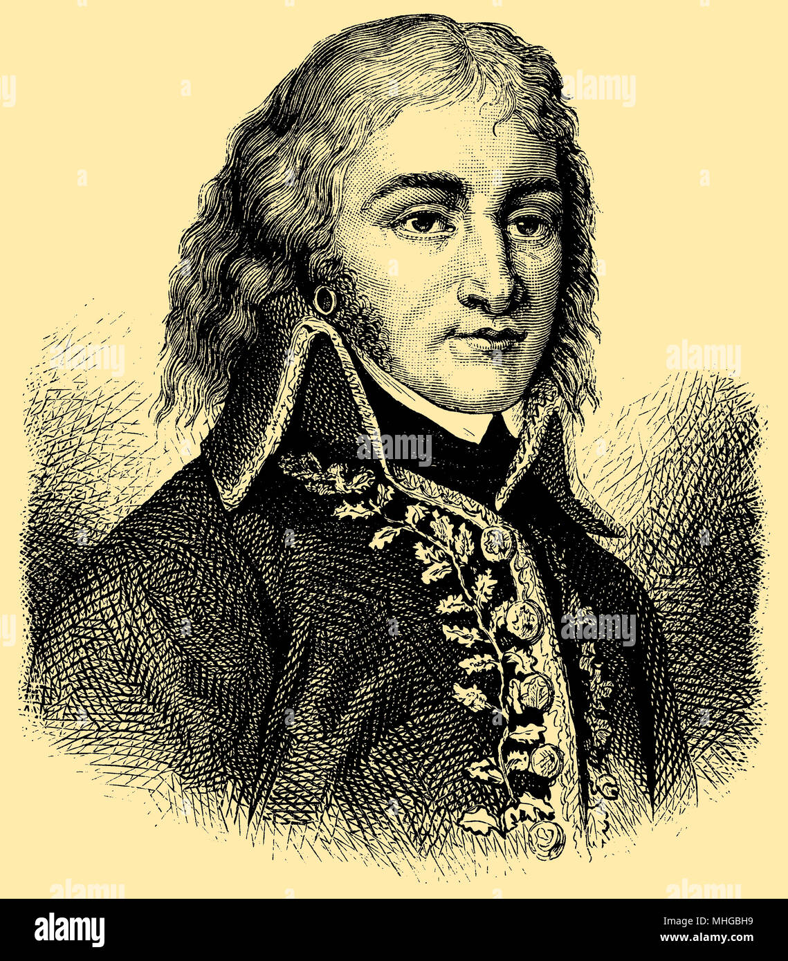 Lazare Hoche, né le 25 juin 1768 , décédé le 19 septembre, 1797 ), Banque D'Images
