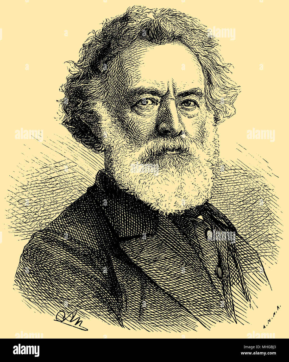 Rudolf Julius Benno Hübner (né le 27 janvier 1806 , est mort le 7 novembre, 1882 ), Banque D'Images