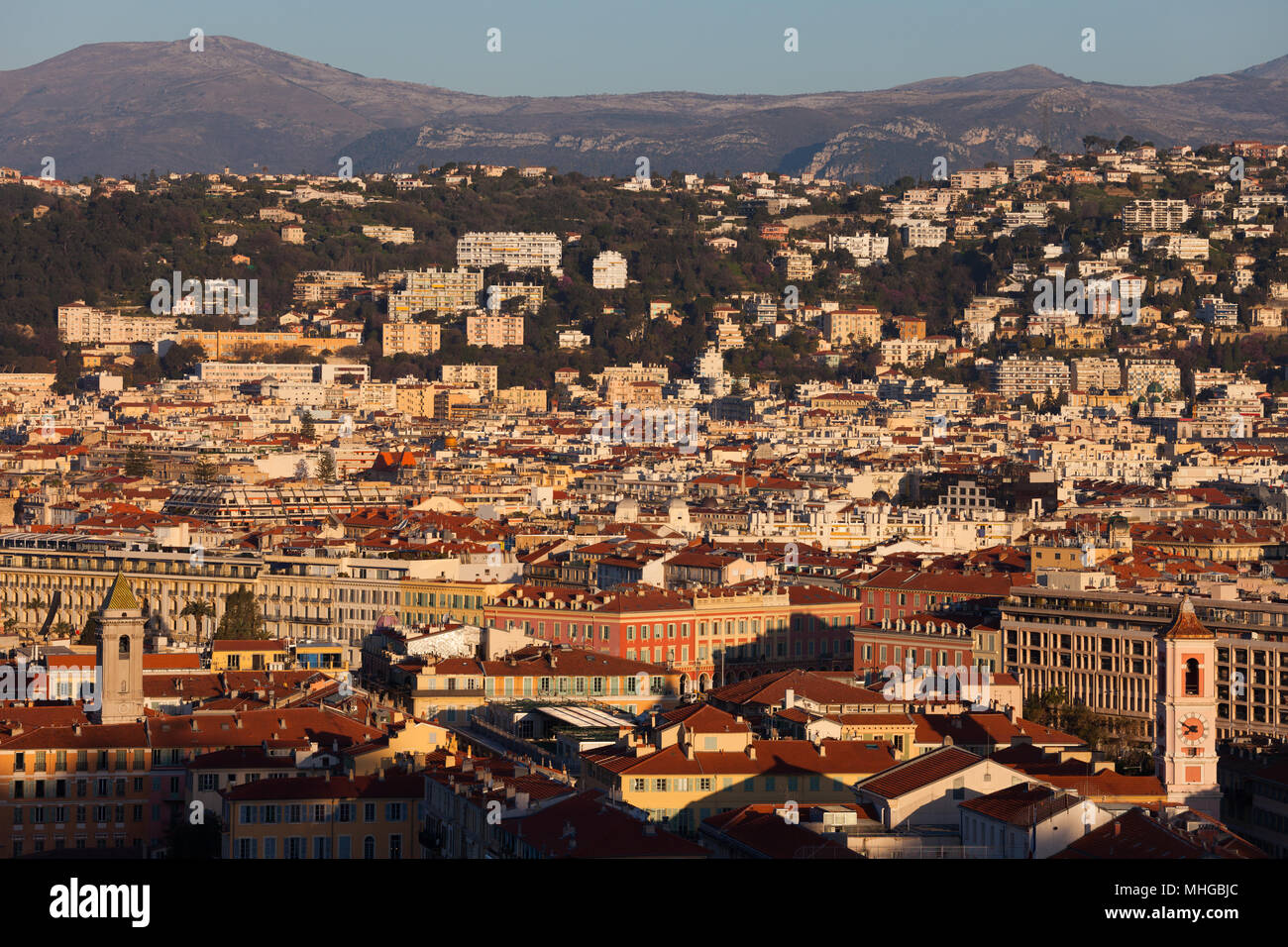 Ville de Nice Ville de sunrise en France, French Rviera, Alpes-Maritimes Banque D'Images