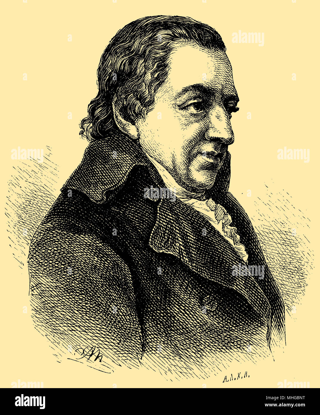Johann Gottlieb Fichte (né le 19 mai 1762 , est mort le 27 janvier, 1814 ), Banque D'Images