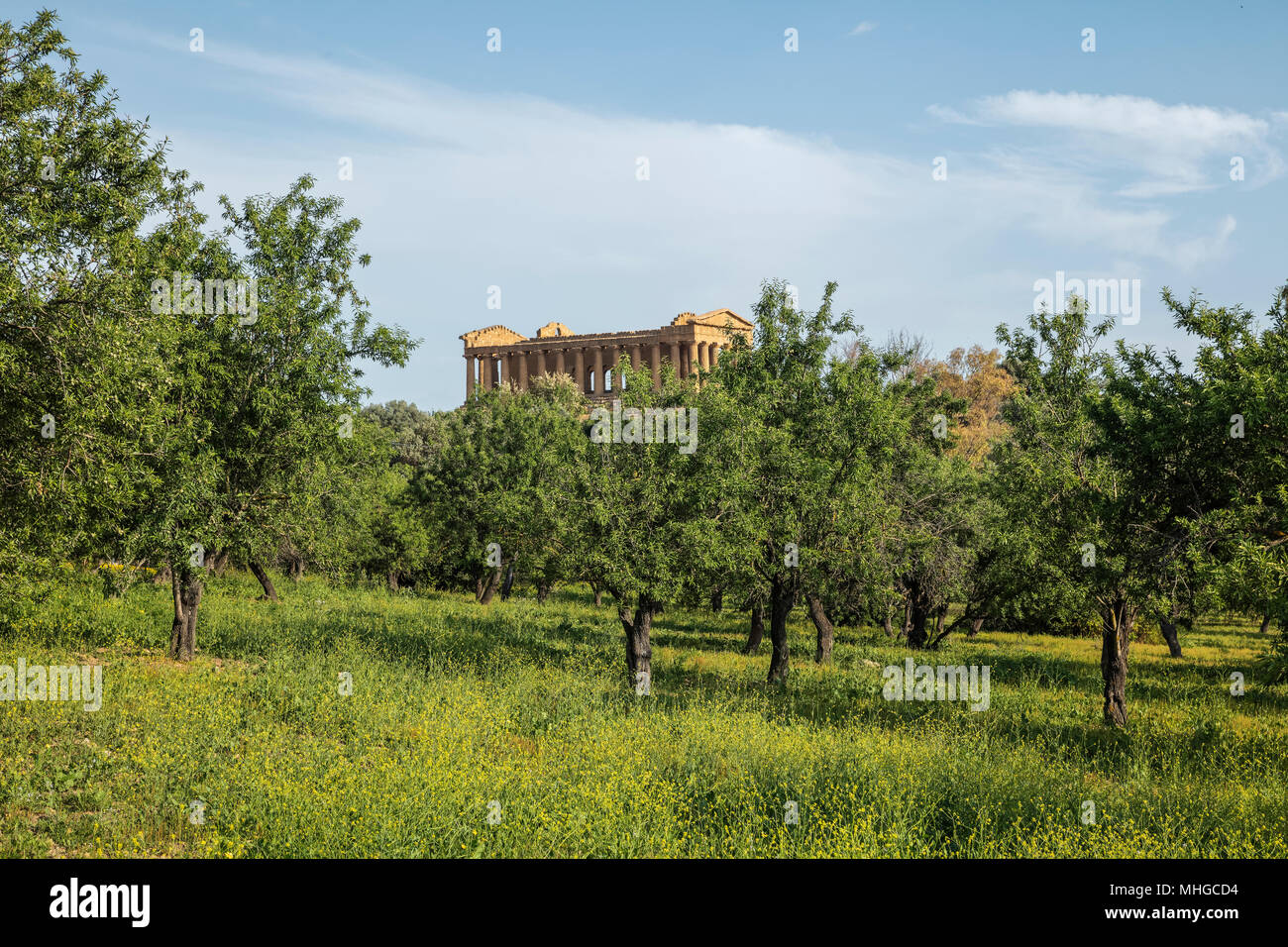 Temple grec Concordia Sicile Banque D'Images