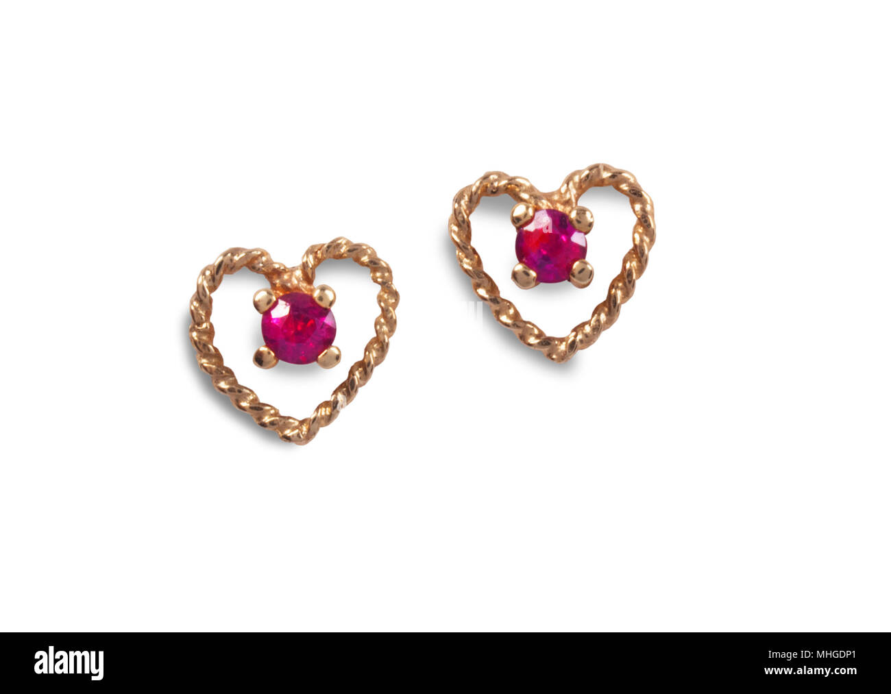 Portrait d'oreilles en or isolé sur blanc - John Gollop Banque D'Images