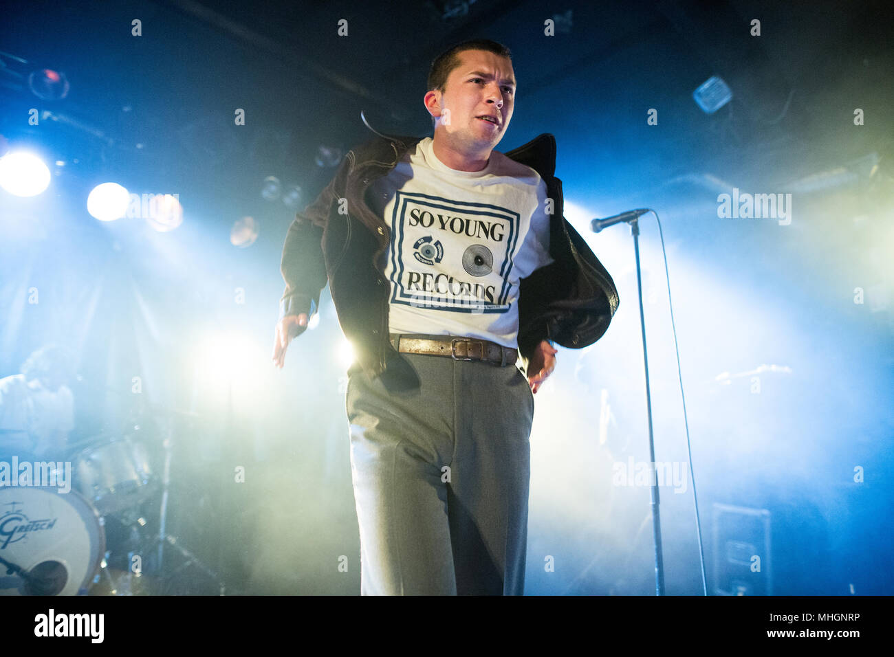 Norvège, Oslo - 30 avril, 2018. Le post-punk anglais honte effectue un concert live à John Dee dans Oslo. Ici le chanteur Charlie Steen est vu sur scène. (Photo crédit : Gonzales Photo - Per-Otto IPPO). Gonzales : Crédit Photo/Alamy Live News Banque D'Images