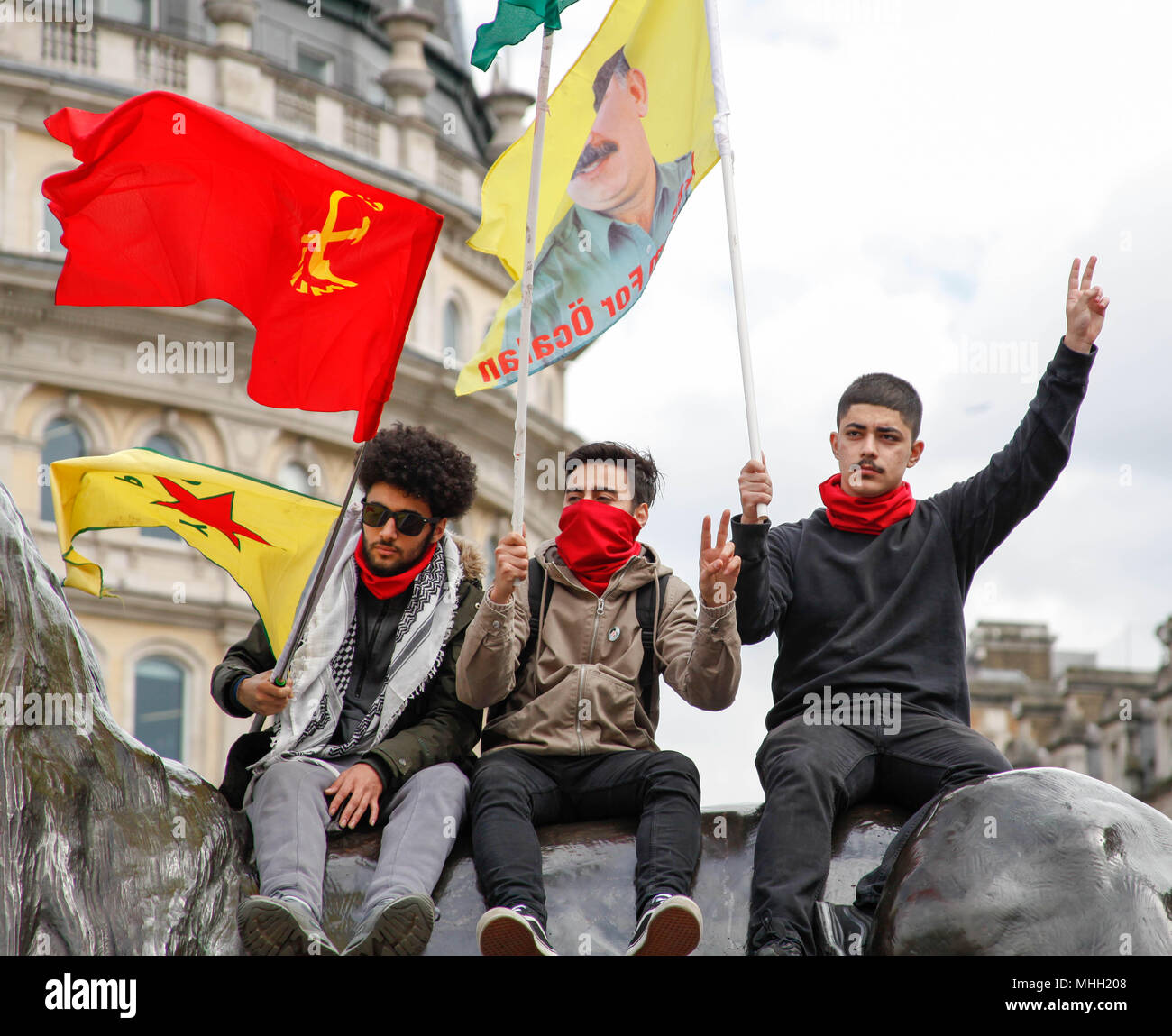 Londres, Royaume-Uni. 1er mai 2018. Les manifestants kurdes à Mayday Crédit : Alex Cavendish/Alamy Live News Banque D'Images