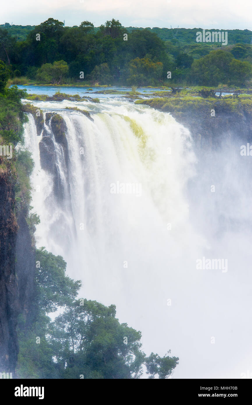 Victoria Falls, fleuve Zambèze, le Zimbabwe et la Zambie Banque D'Images